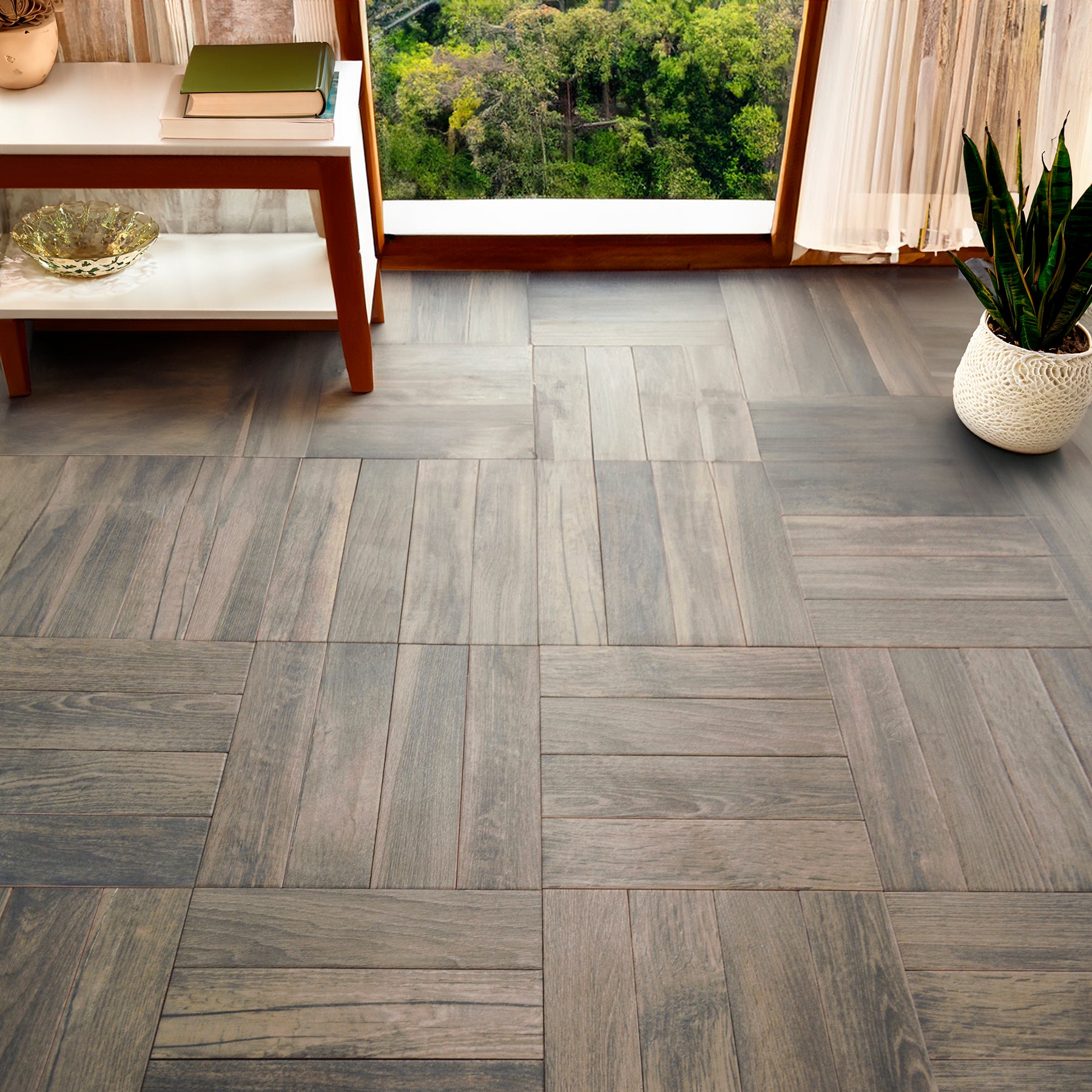Fesco Nogal Walnut Wood Effect Ceramic Tile 7.5x30cm