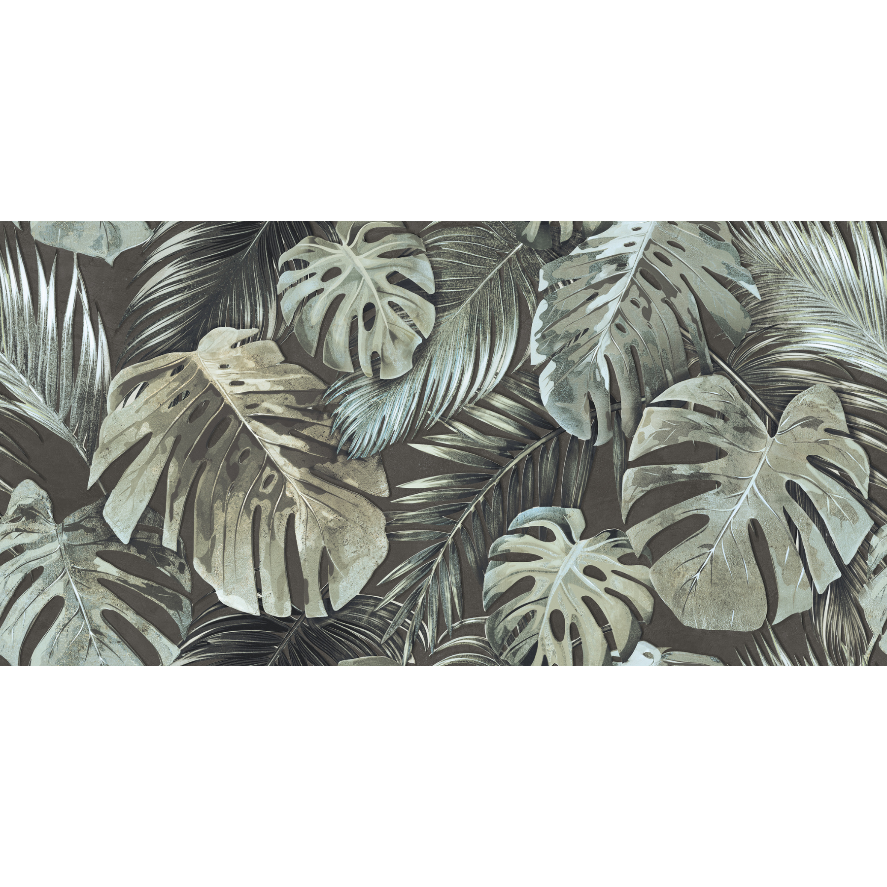 Gardea Dark Green Botanical Embossed Ceramic Matt Wall Tile 60x120cm