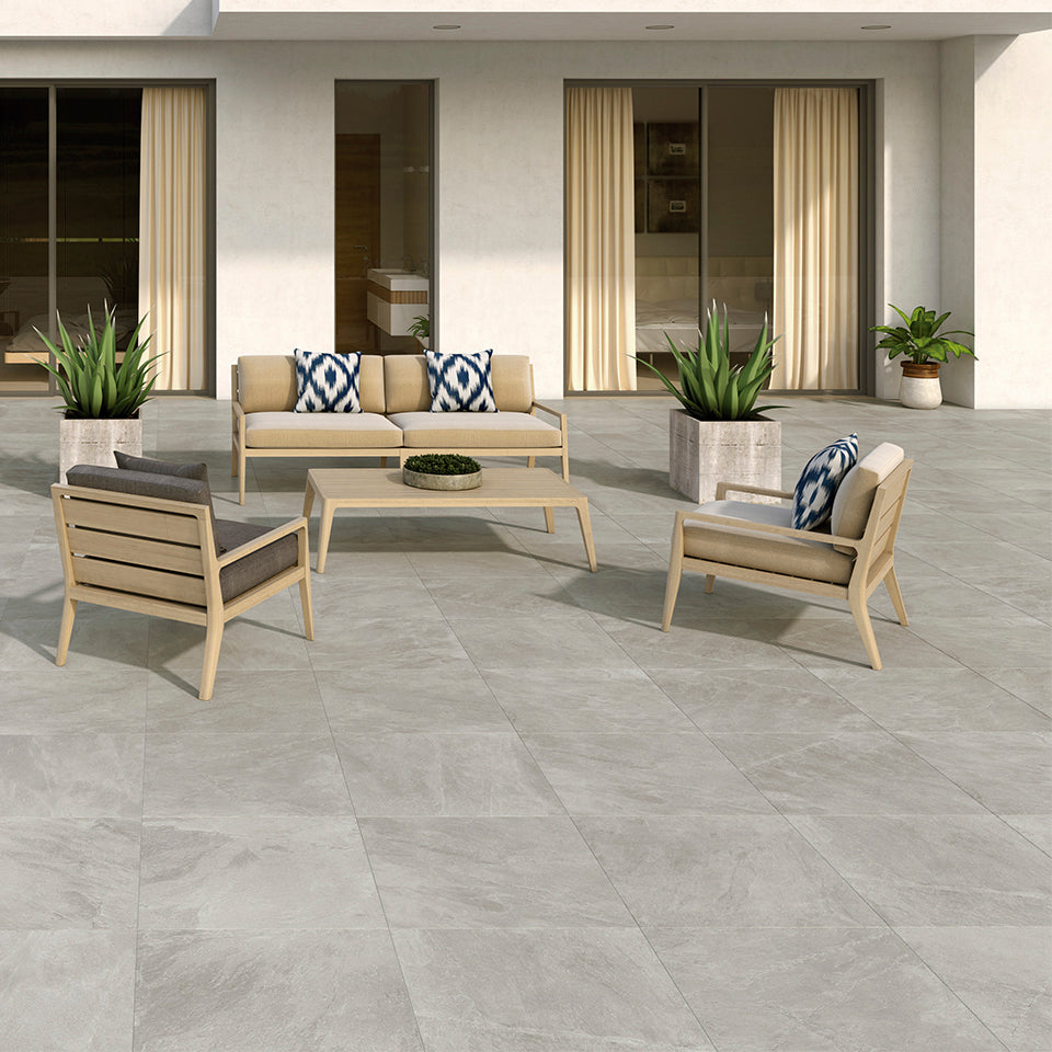 Saca Peak Grey Porcelain Patio Paver Tile 59.2x59.2 x 2cm