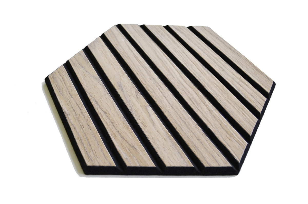 Walnut Self-Adhesive Acoustic Hexagons 26x30cm (Box of 5)