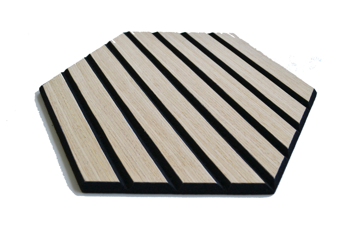 Light Oak Self-Adhesive Acoustic Hexagons 26x30cm (Box of 5)