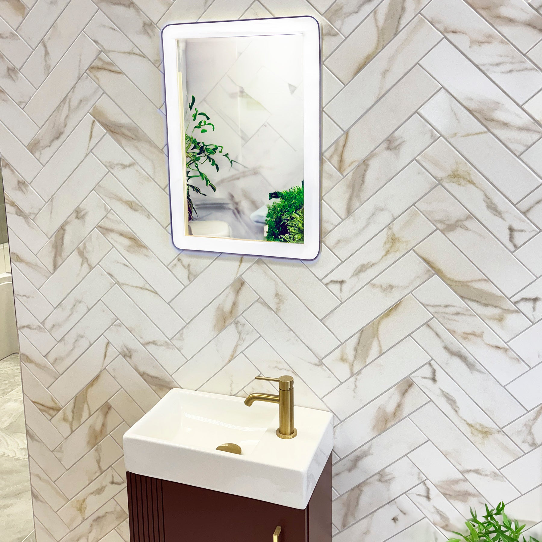 Dragoni Gold Ceramic Gloss Brick Wallm Tile 7.5x30cm
