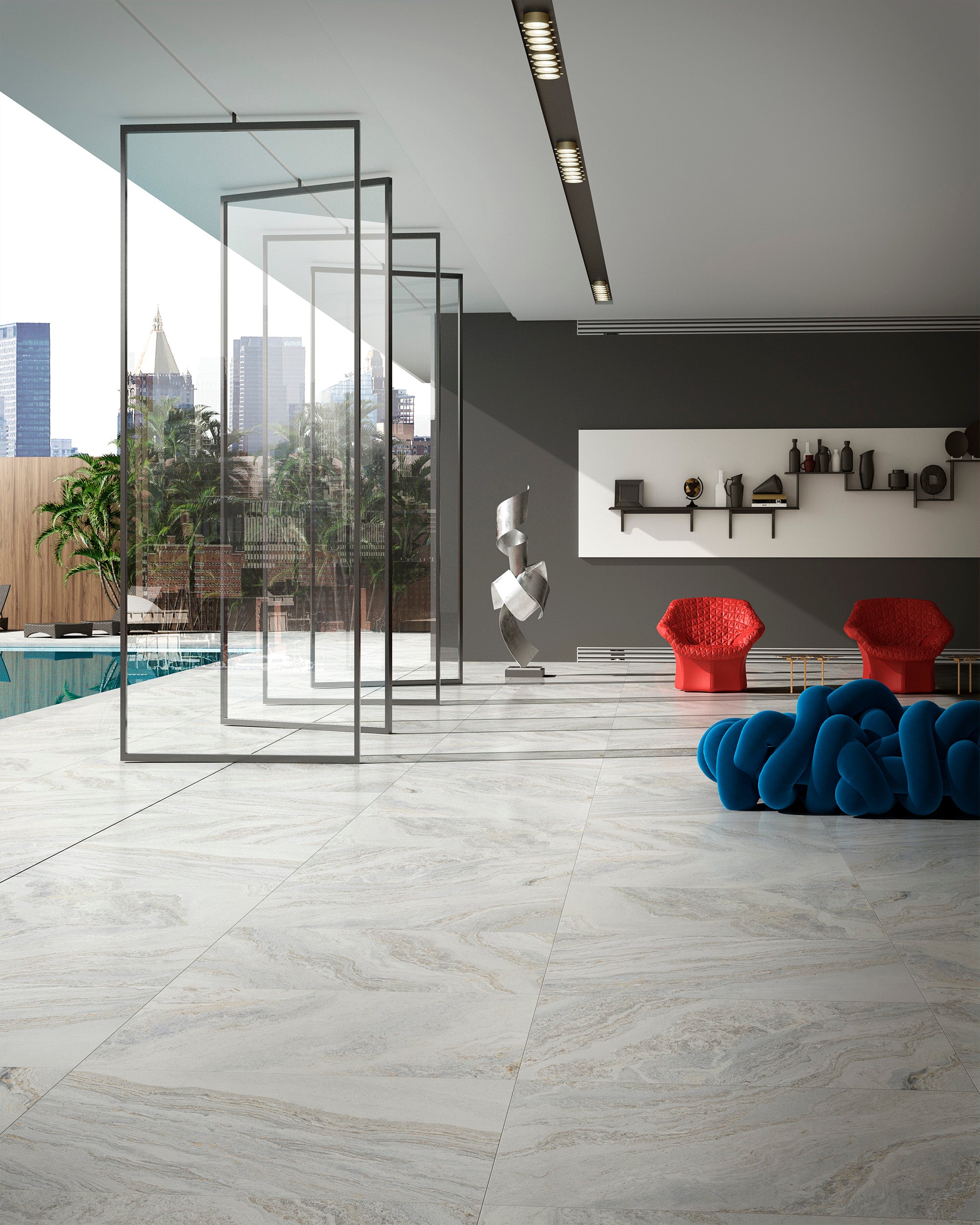 Santa Ana Quartz Effect White Porcelain Matt 60x119.8cm