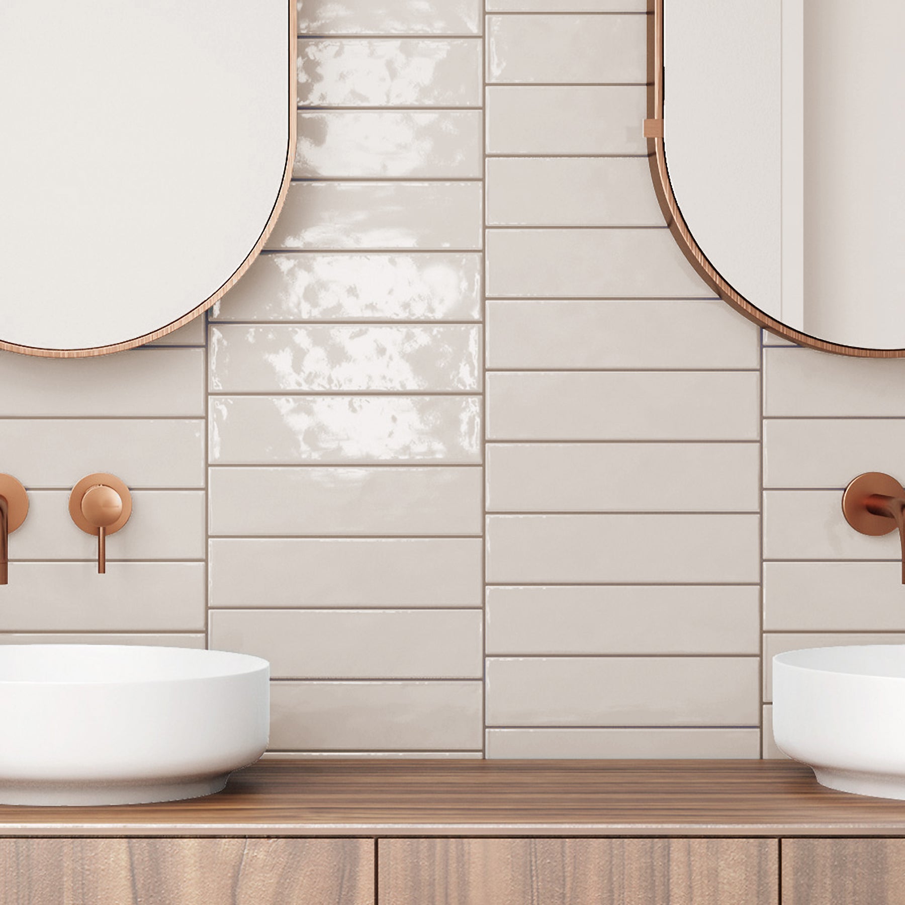 Corato Cream Ceramic Gloss Brick Wall Tile 7.5x30cm