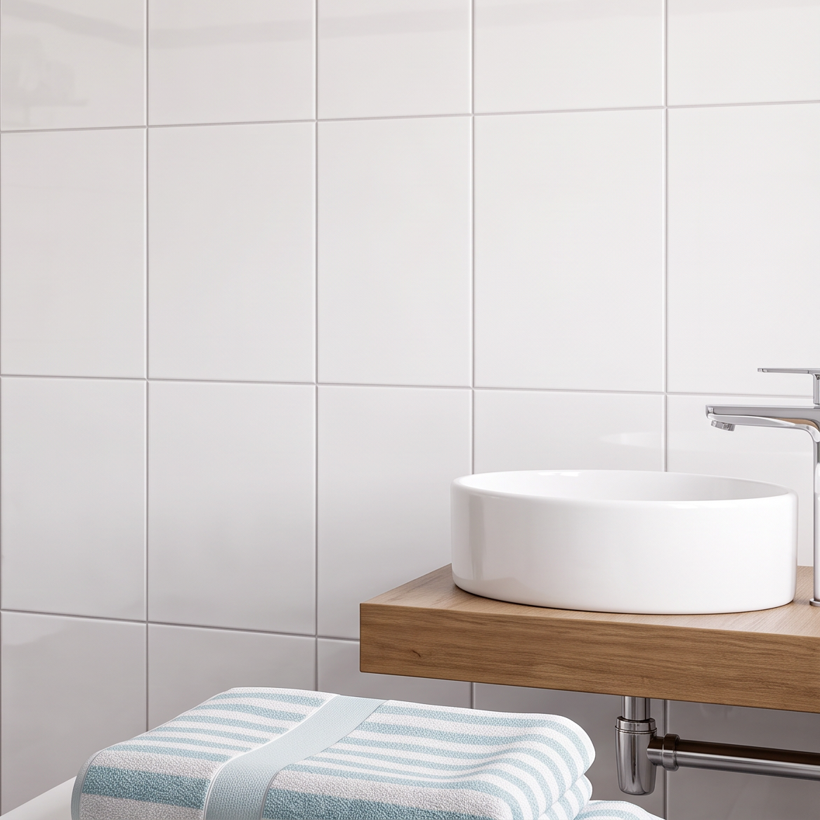 Keystone Flat White Ceramic Gloss Wall Tile 25x40cm