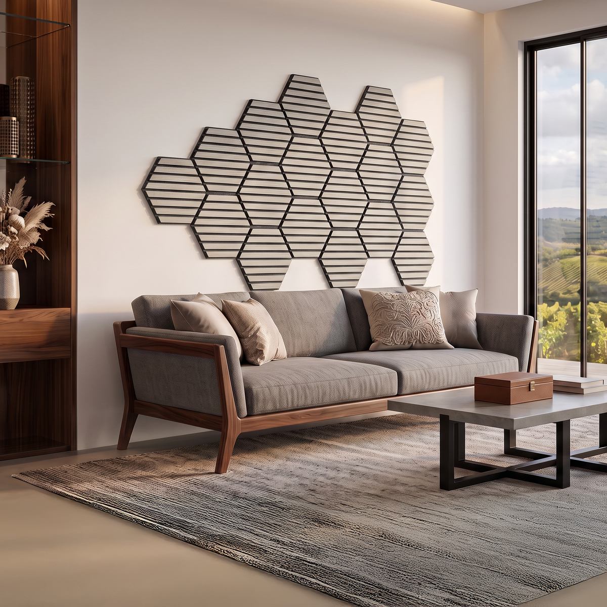 Light Grey Self-Adhesive Acoustic Hexagon 26x30cm (Box of 5)