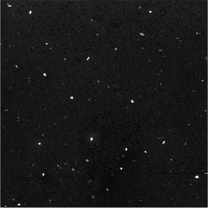 Starbright Black Sparkly Polished Quartz Tile 30x30cm