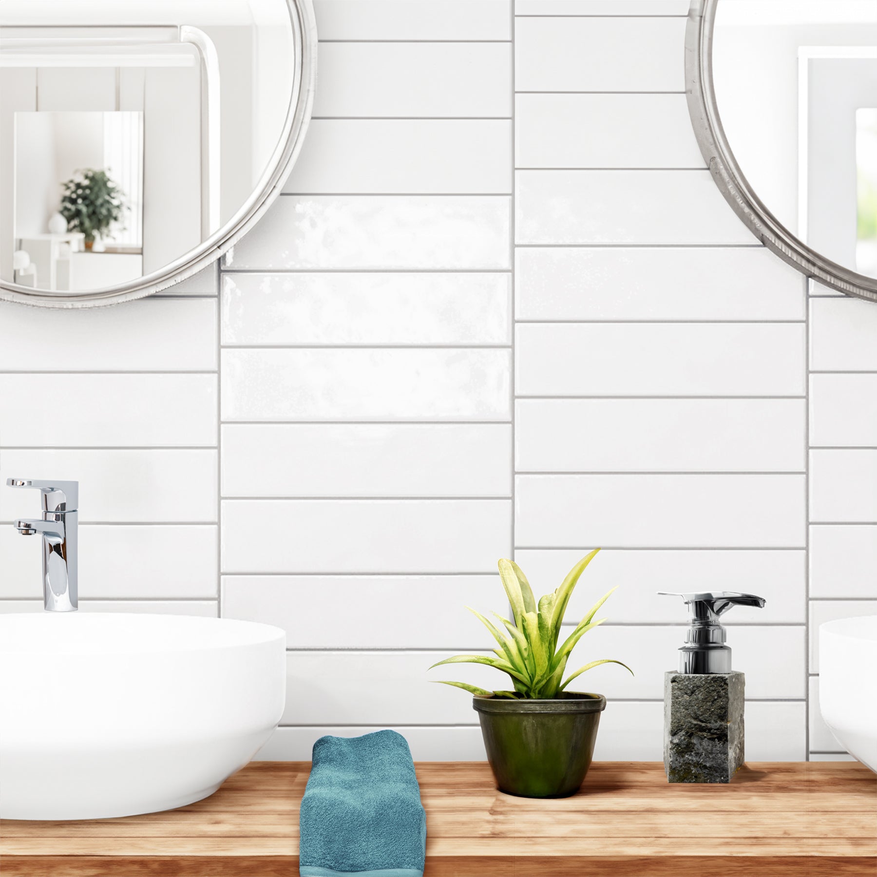 Corato Matt White Ceramic Brick Wall Tile 7.5x30cm