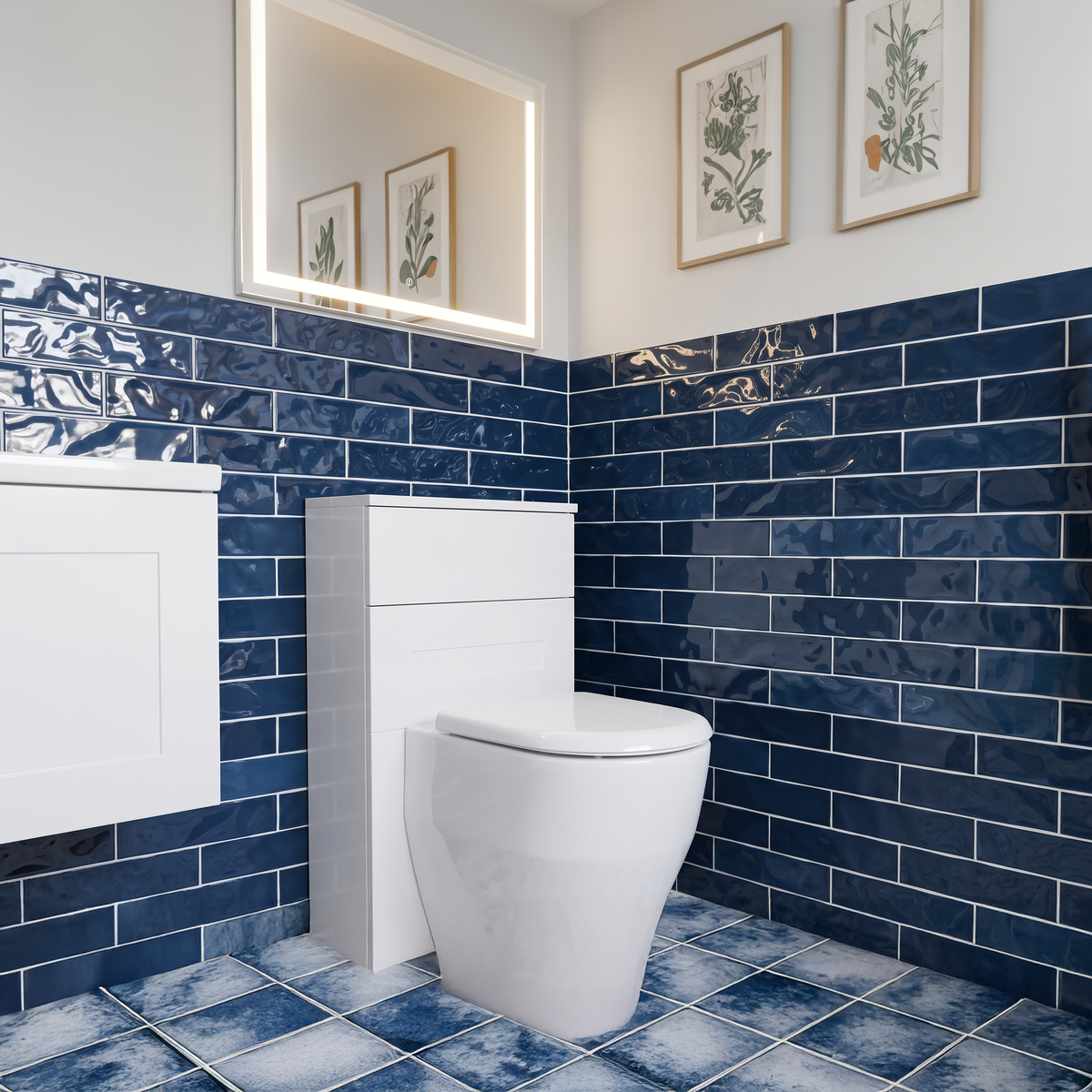 Florida Marino Cobalt Blue Ceramic Gloss Wall Tile 7.5x30cm