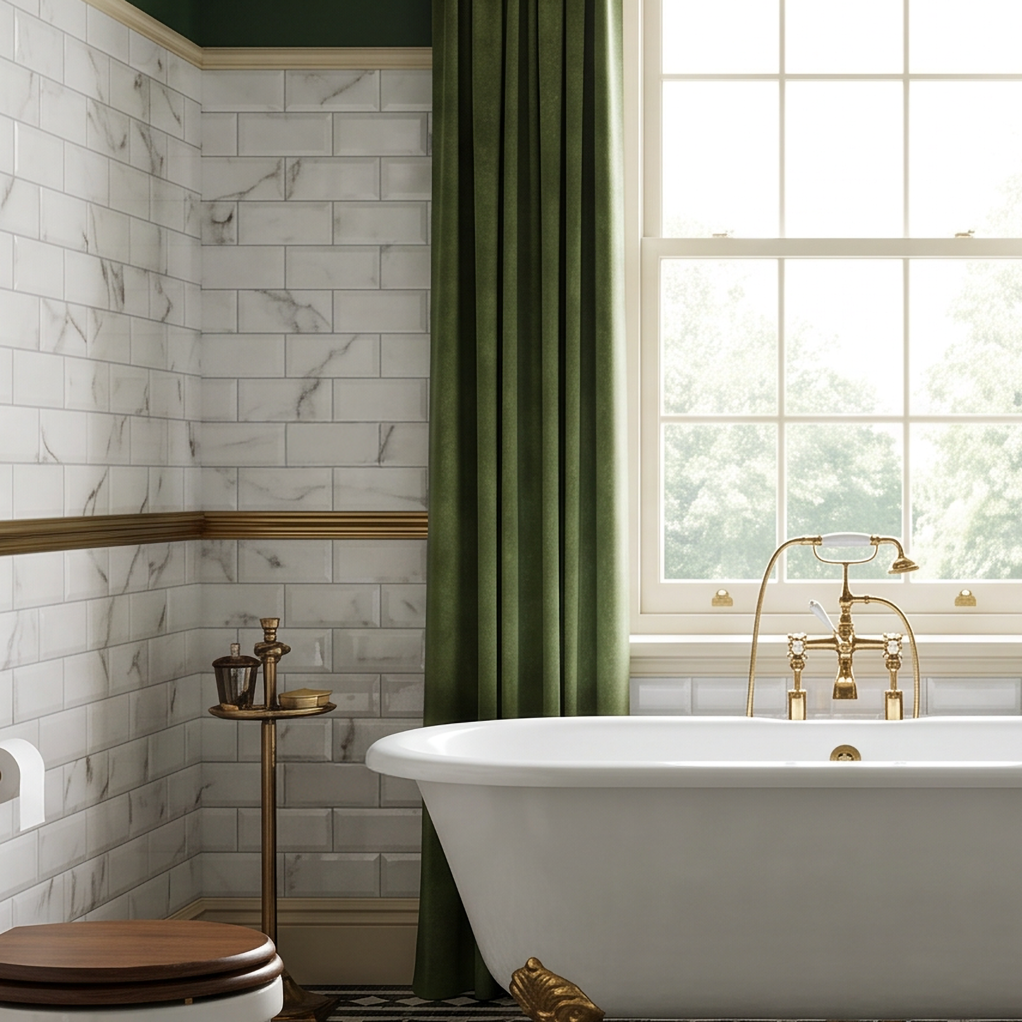 Prismatic Calcutta Marble Bevel Ceramic Wall  Tile 10x20cm