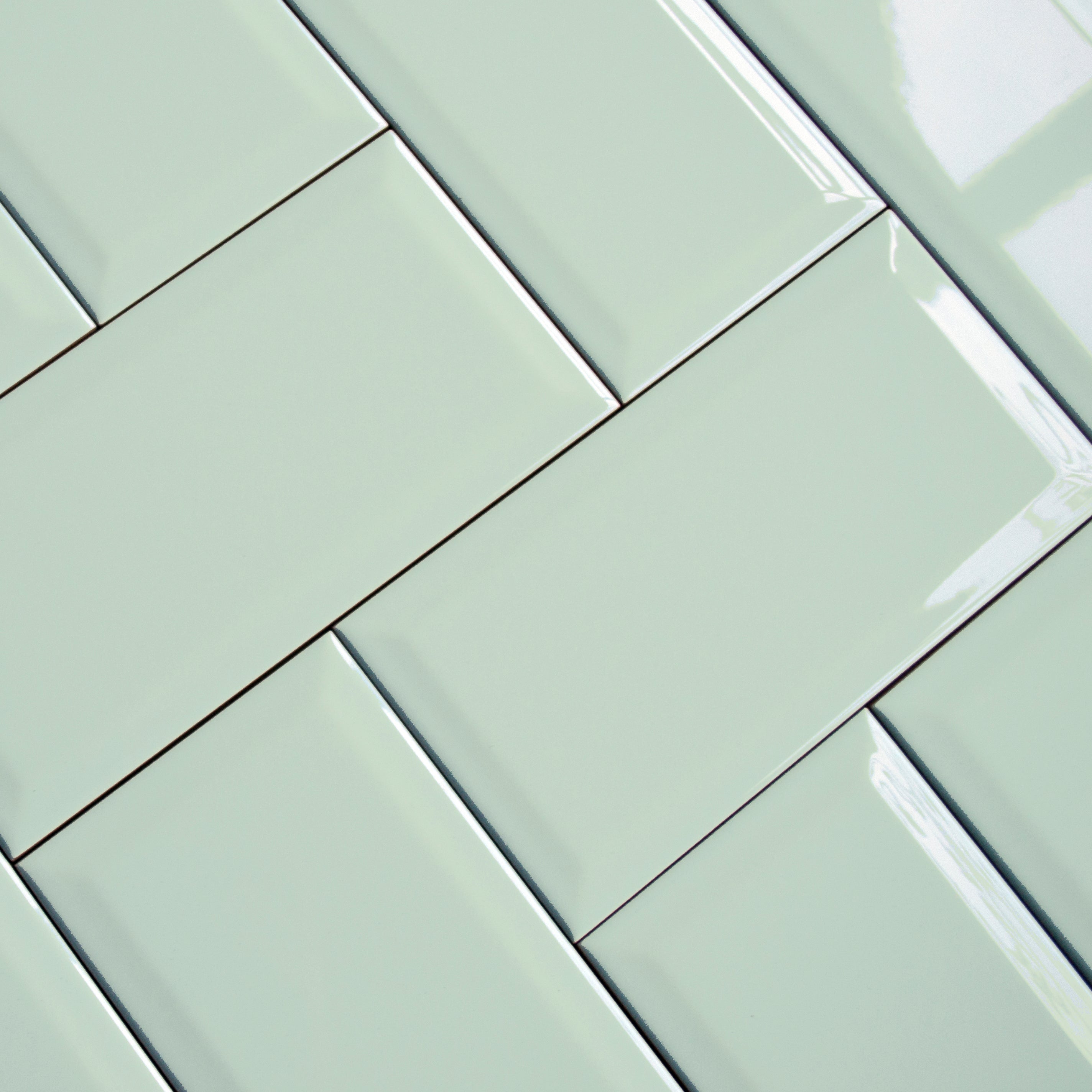 Prismatic Fern Bevel Ceramic Gloss Wall Tile 10x20cm