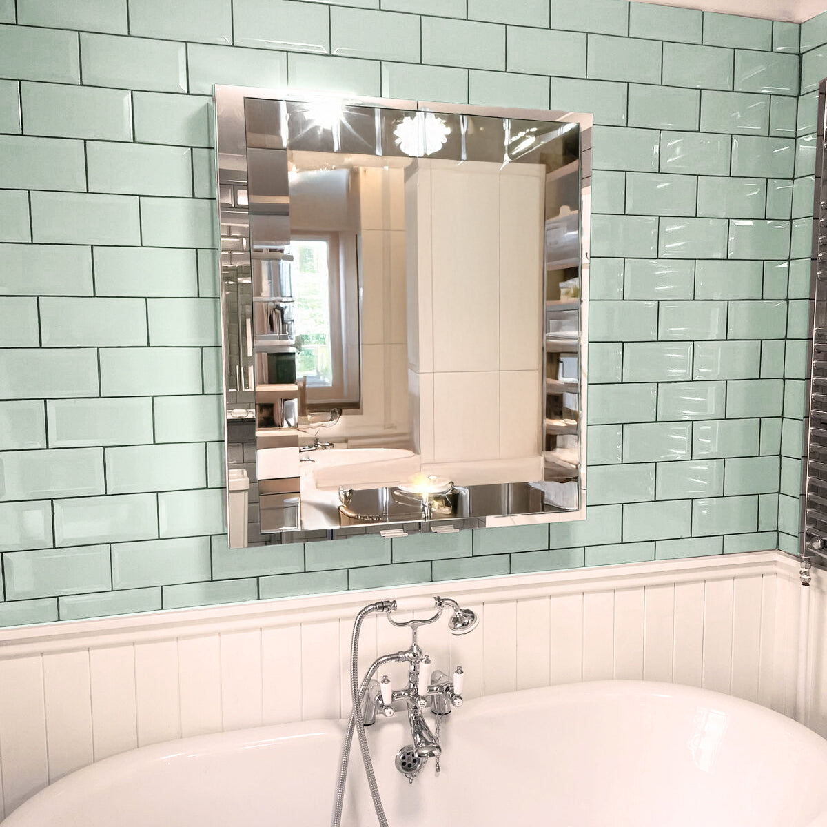 Prismatic Fern Bevel Ceramic Gloss Wall Tile 10x20cm