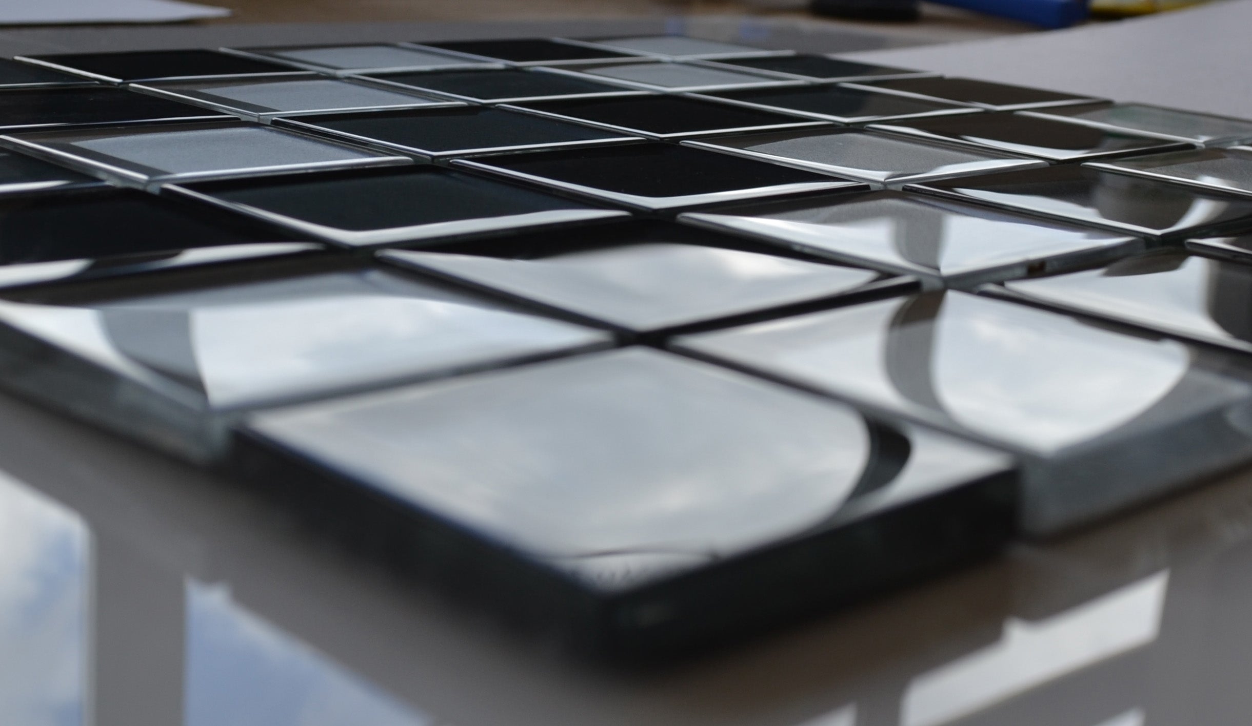 Mirage Grey 3D Bevel Effect Gloss Glass Mosaic 30x30cm