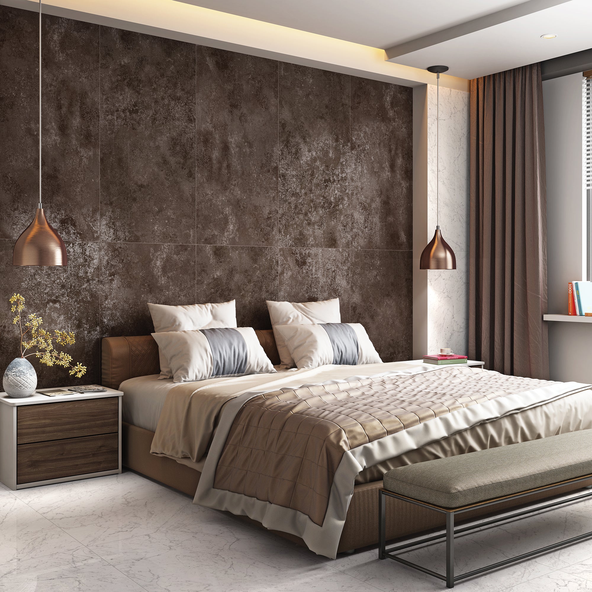 Mars Metallic Anthracite Rust Porcelain Tile 60x120cm