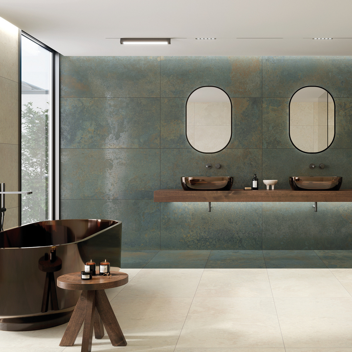 Minori Green Porcelain Silk 3D 60x120cm Tile