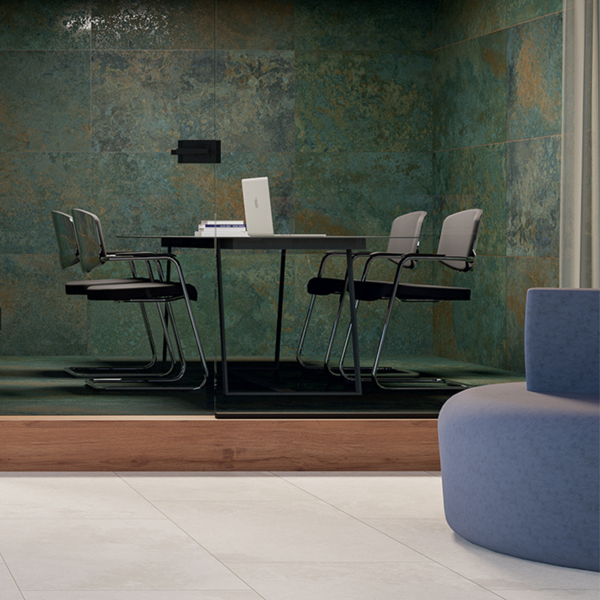 Minori Green Porcelain Silk 3D 60x120cm Tile