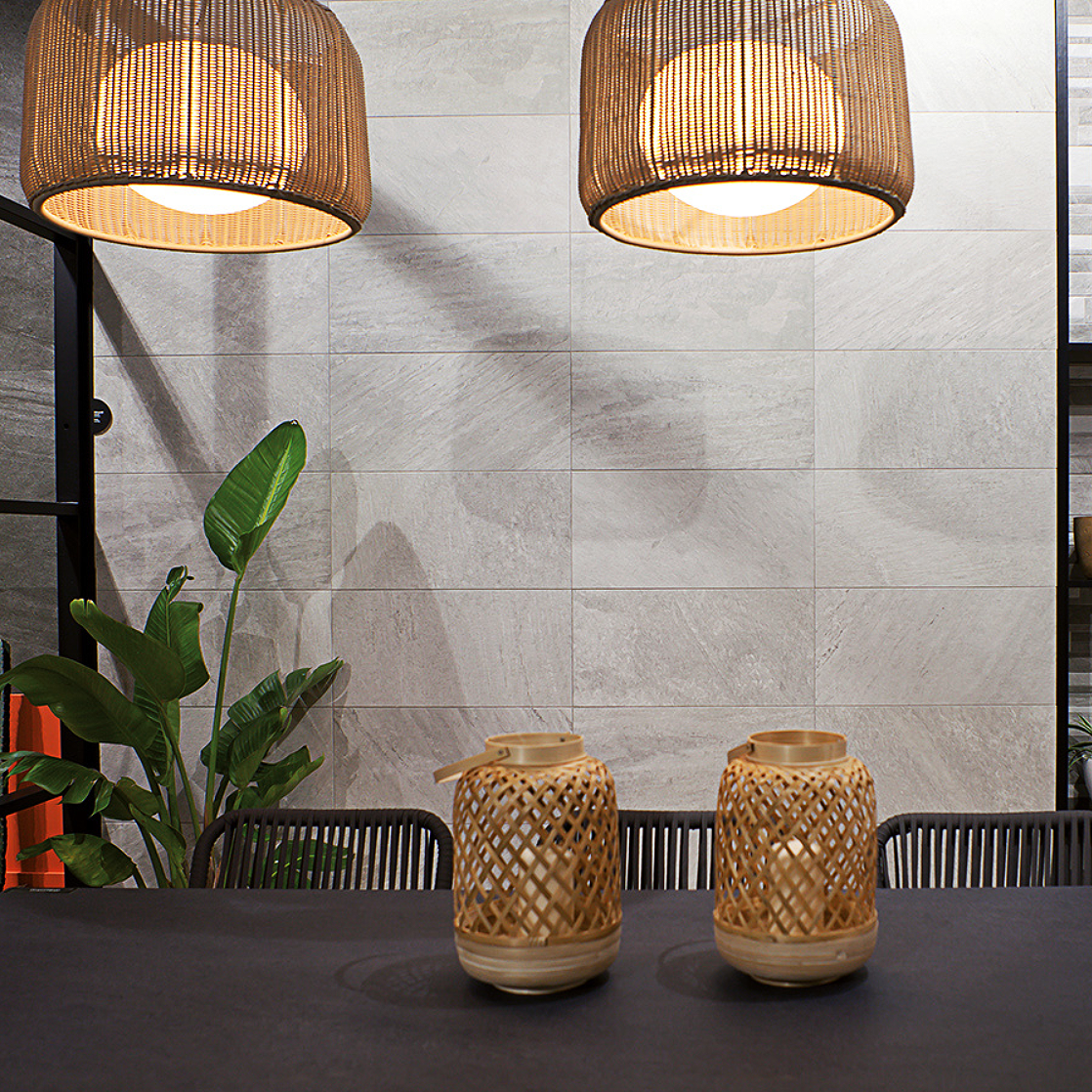 Morelia Pearl Grey Stone Effect Porcelain Matt Tile 30x60cm