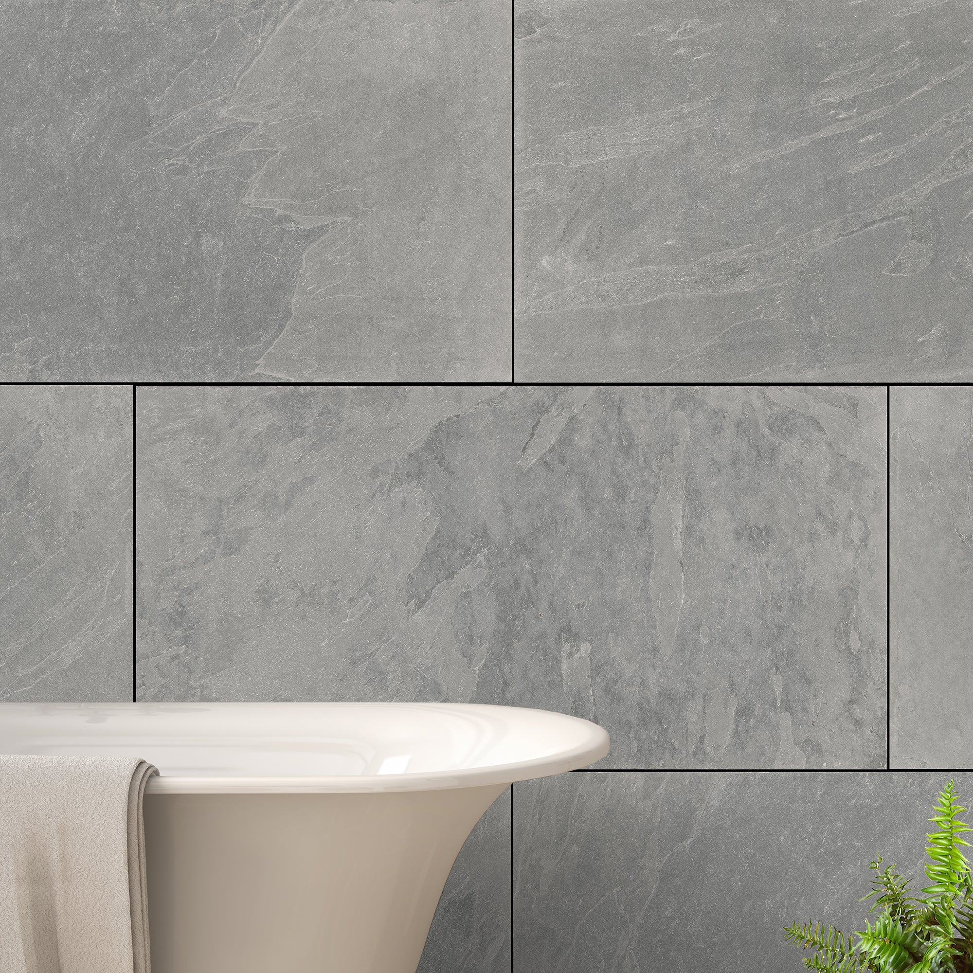Madison Grey Stone Effect Porcelain Matt Tile 60x120cm