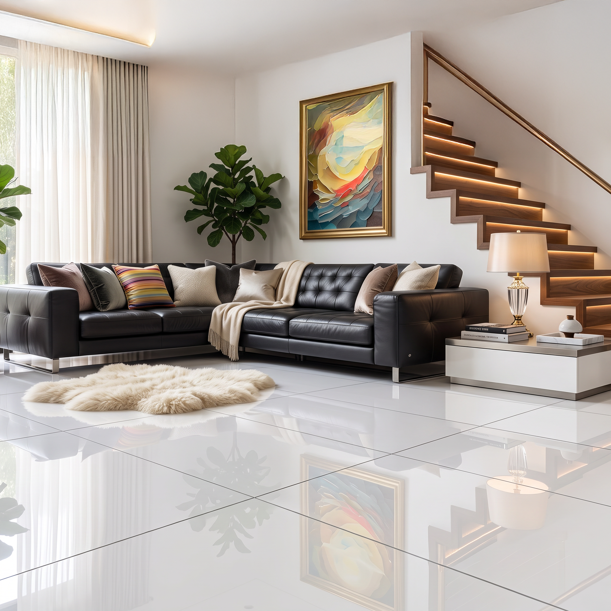 Molise White Polished Large Format Porcelain Tile 60x120cm