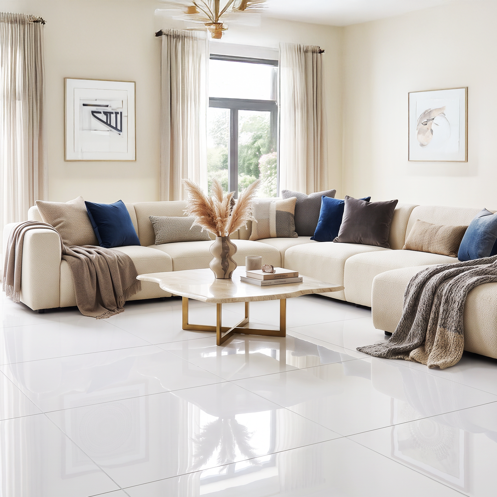 Molise White Polished Porcelain Rectified Tile 60x60cm