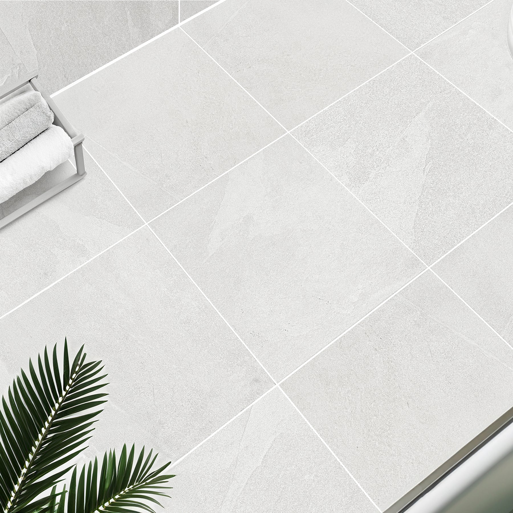 Manciano White Stone Effect Porcelain Matt Tile 60x60cm