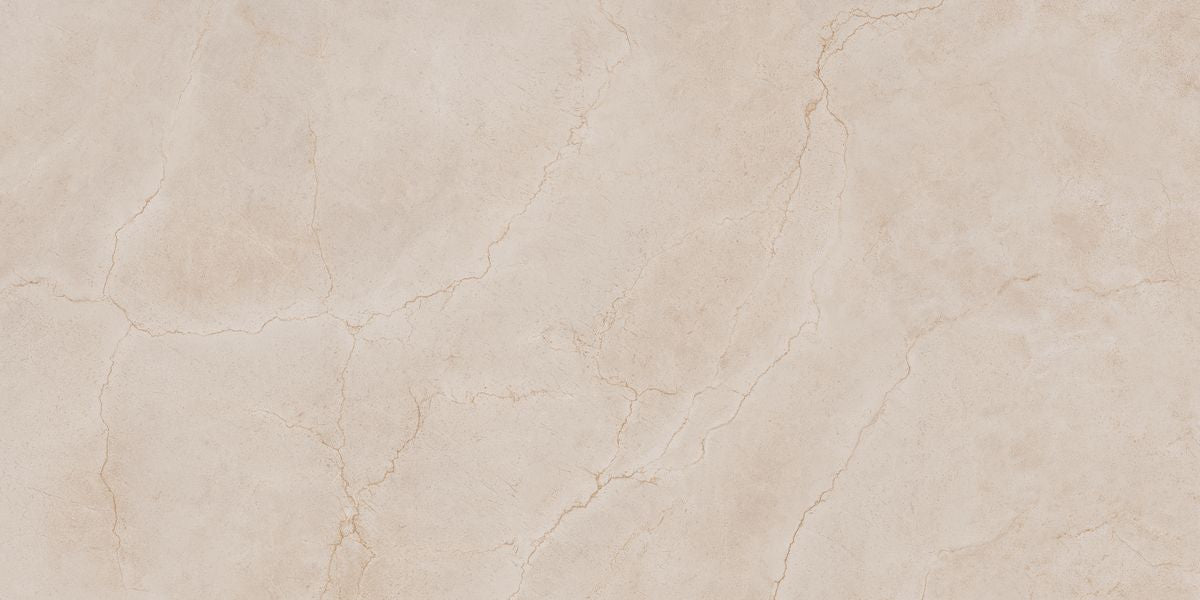 Ottawa Ivory Polished Stone Effect Porcelain Tile 60x120cm