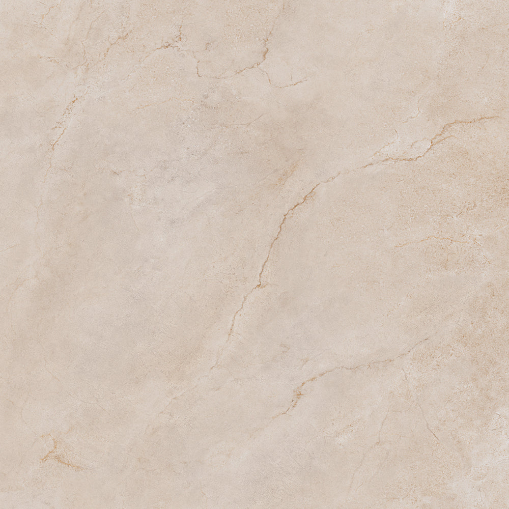 Ottawa Ivory Polished Stone Effect Porcelain Tile 60x60cm