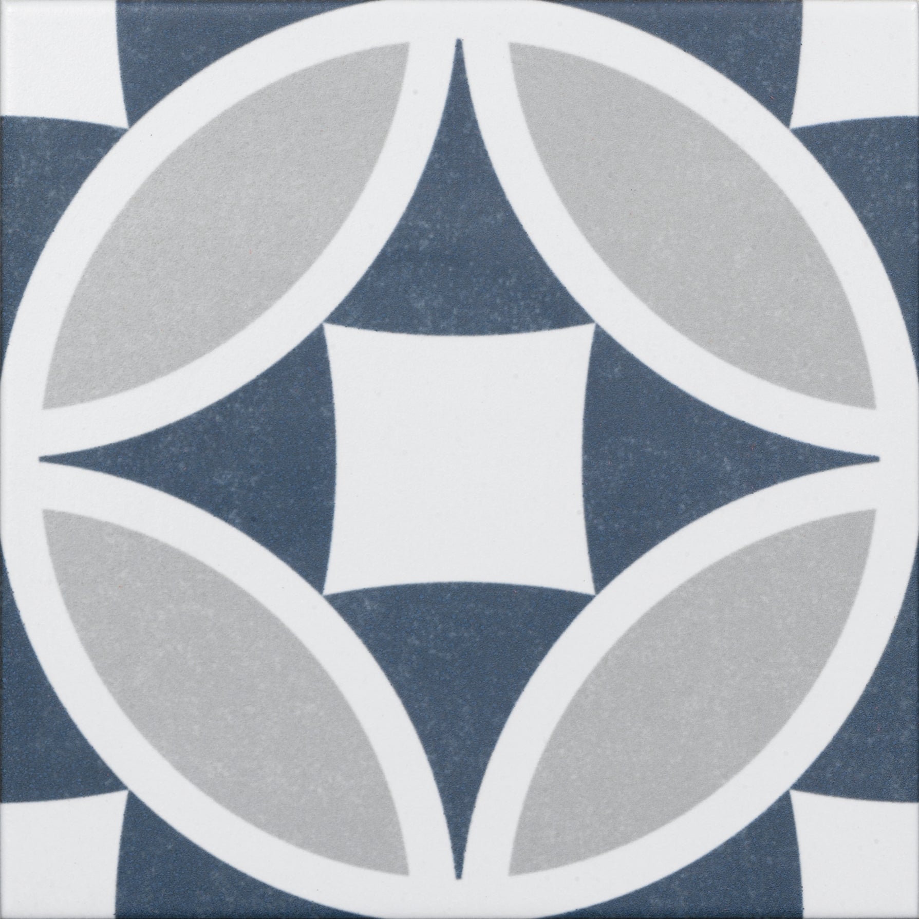 Osyra Blue & White Geometric Pattern Ceramic Tile 20x20cm