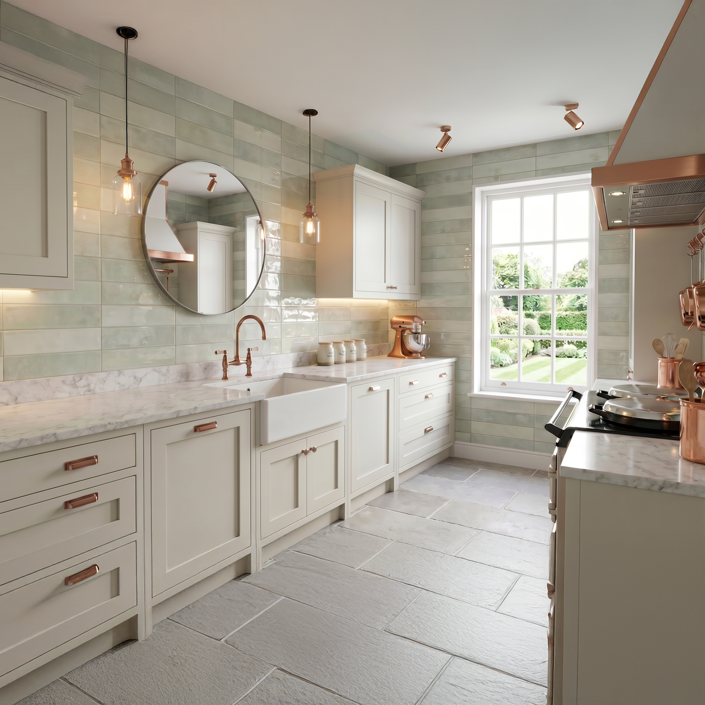 Orbetello Sage Green Ceramic Gloss Wall Tile 10.7x53cm