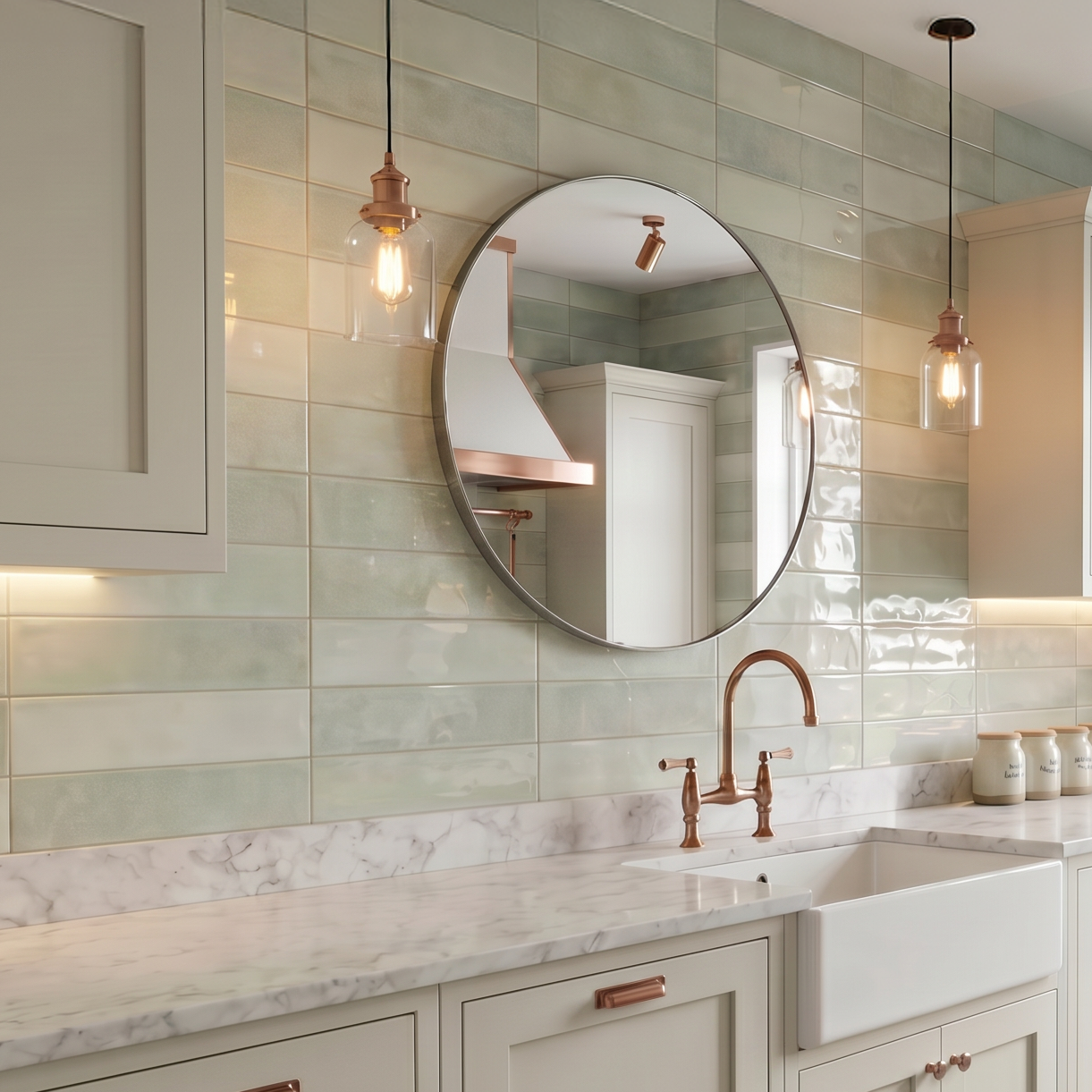 Orbetello Sage Green Ceramic Gloss Wall Tile 10.7x53cm