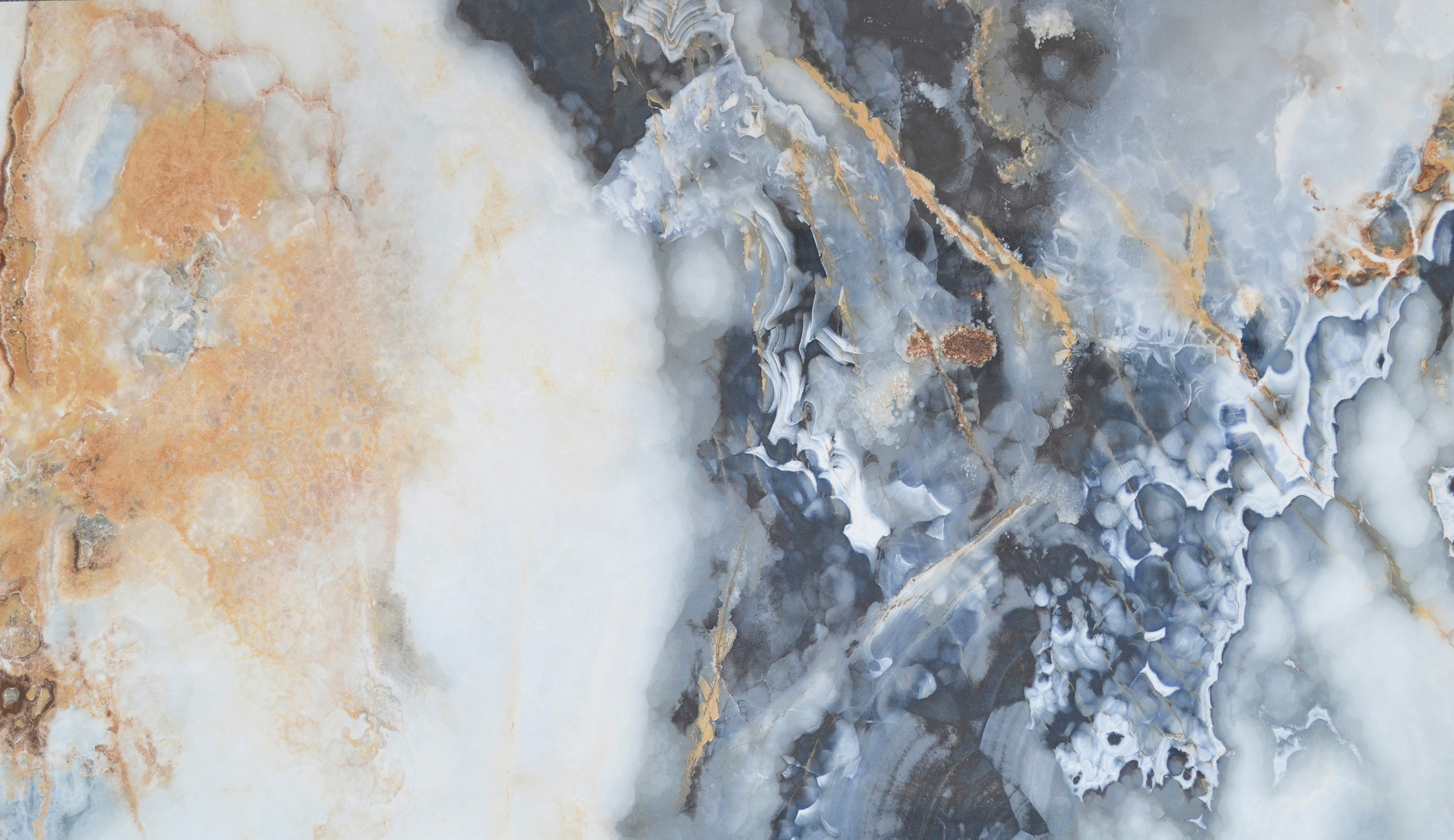 Pazar Blue Marble Effect Large Porcelain Tile 60x120cm