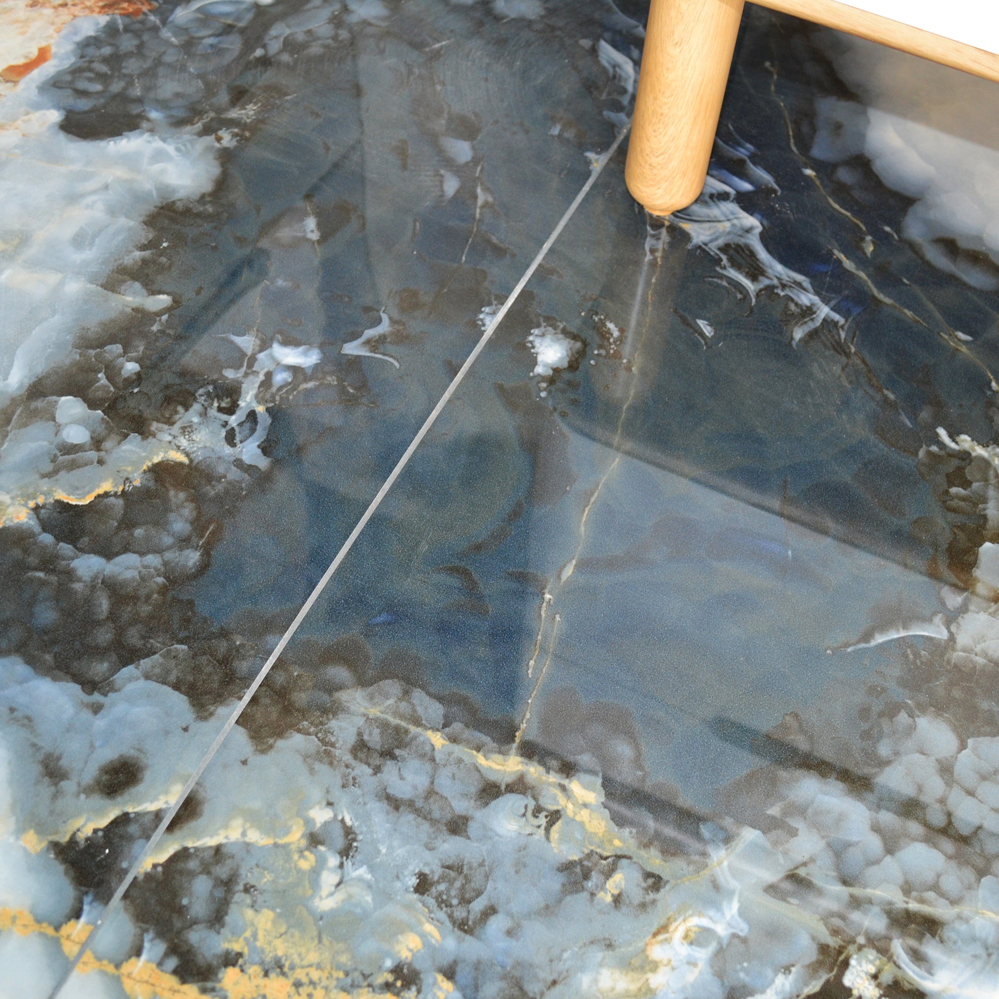 Pazar Blue Marble Effect Large Porcelain Tile 60x120cm