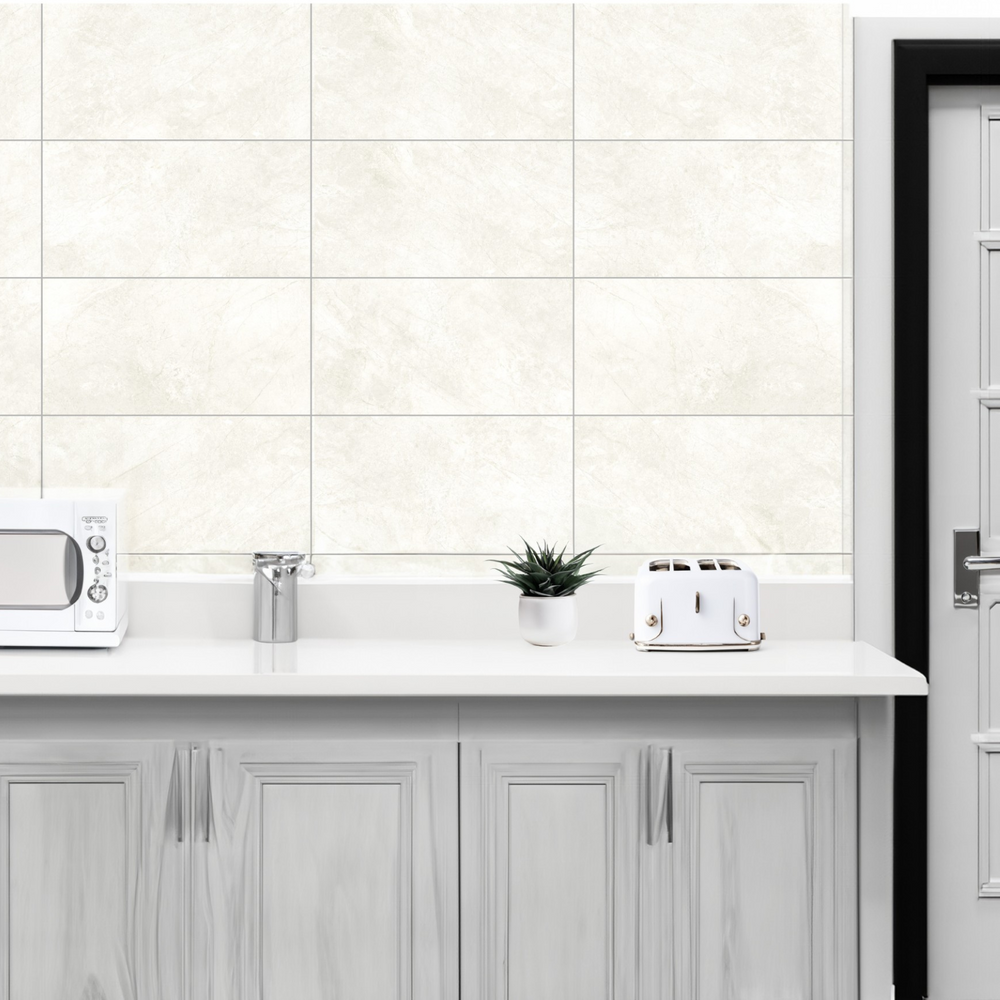 Palis White Rectified Ceramic Kitchen, Bathroom Gloss 30x60cm Wall Tile
