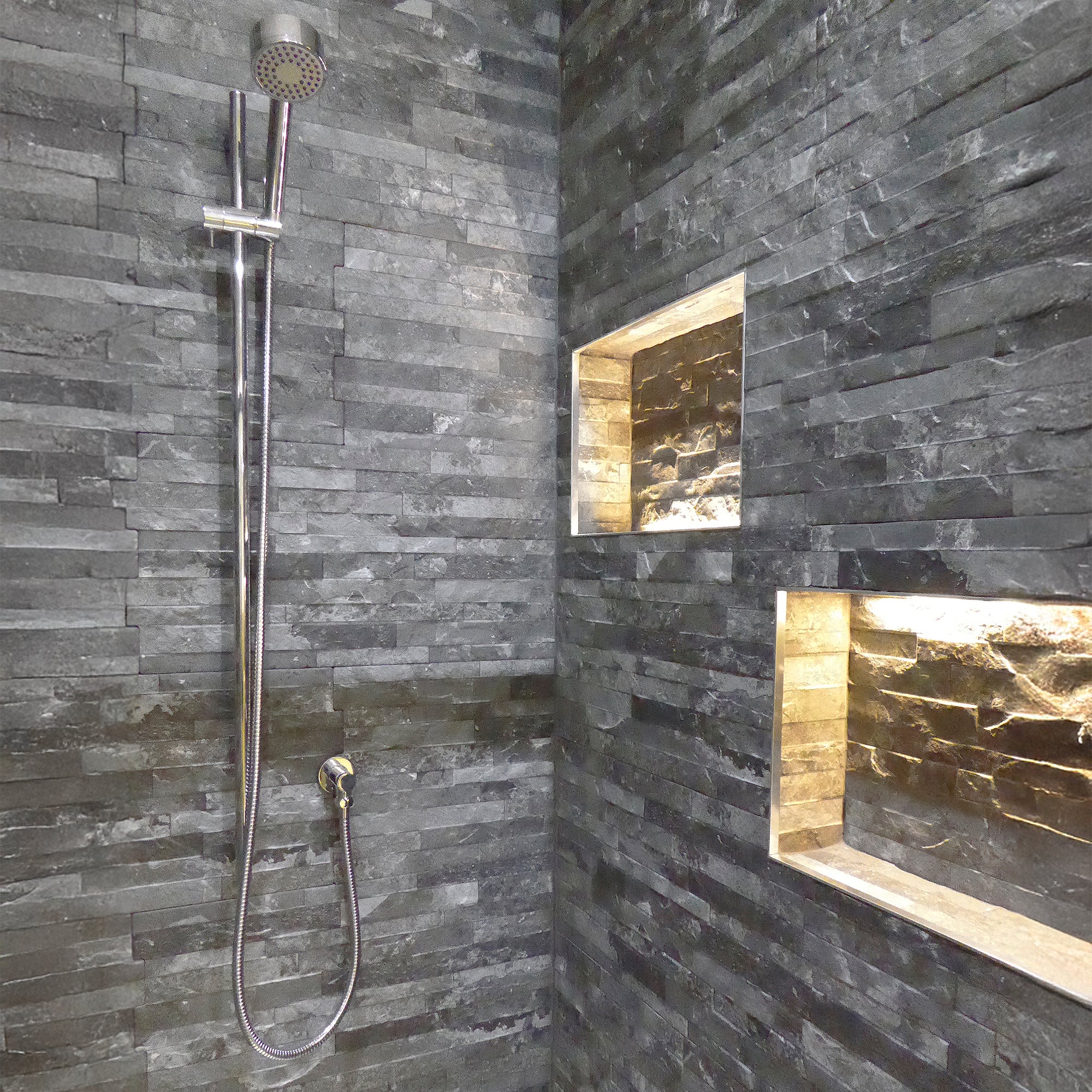 Split-Face Dark Grey Porcelain Textured Wall Tile 30x60cm