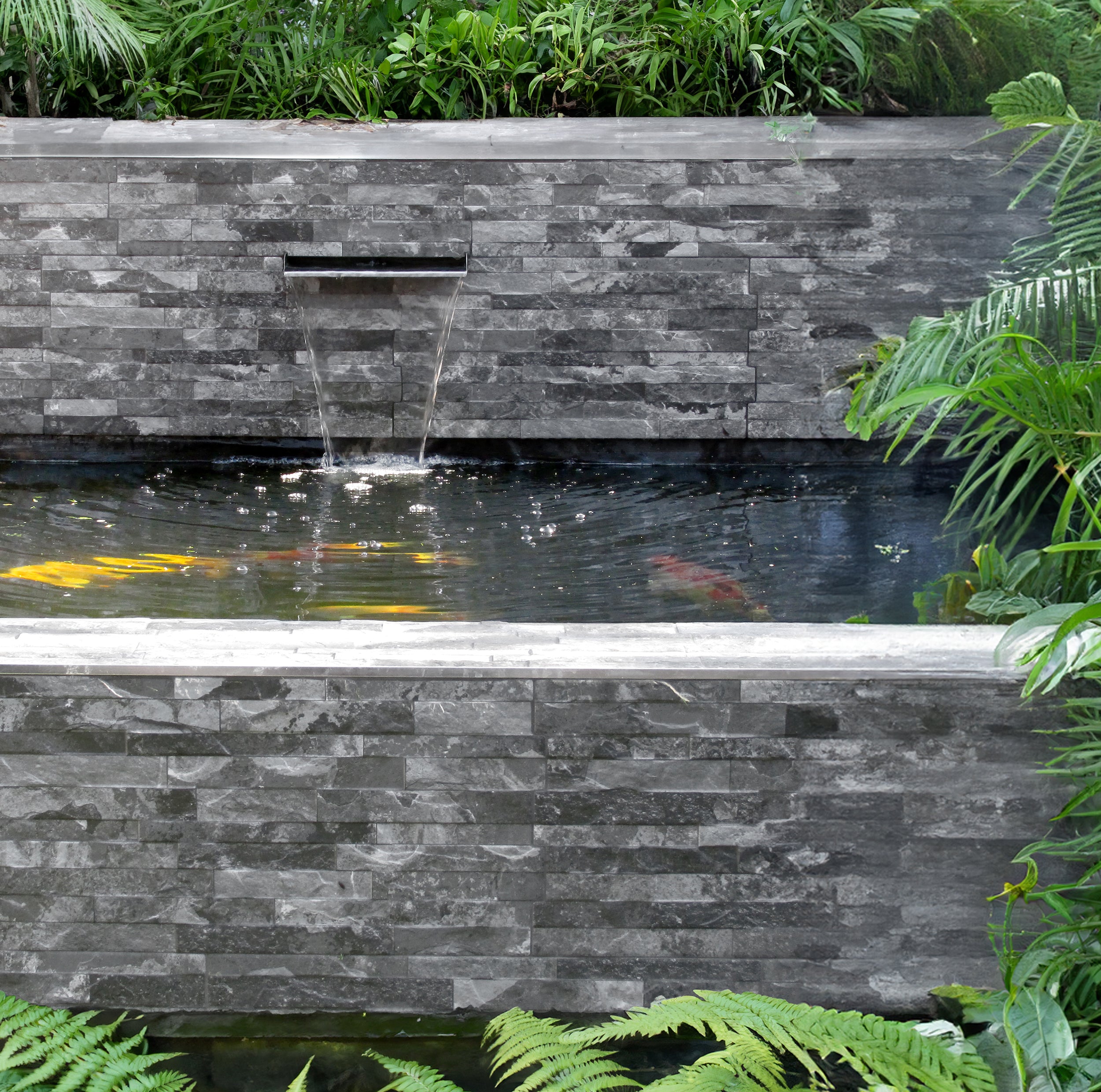 Split-Face Dark Grey Porcelain Textured Wall Tile 30x60cm