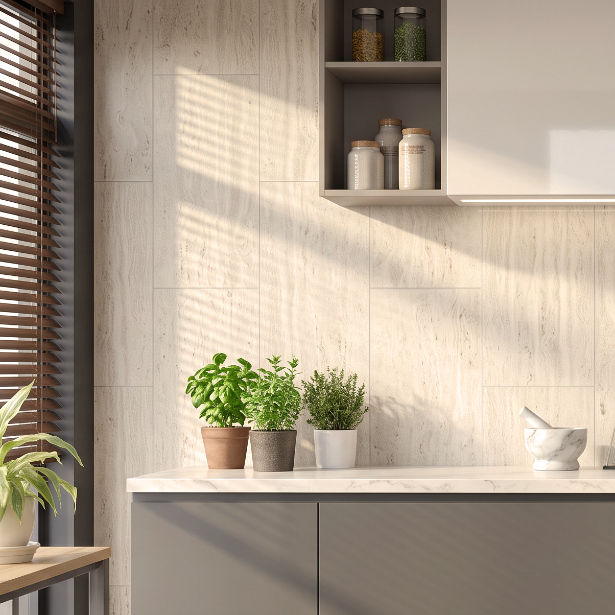 Palermo Beige Travertine Effect Ceramic Wall Tile 30x60cm