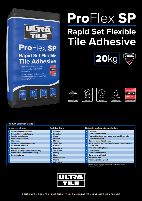 UltraTile ProFlex SP Rapid Set Tile Adhesive