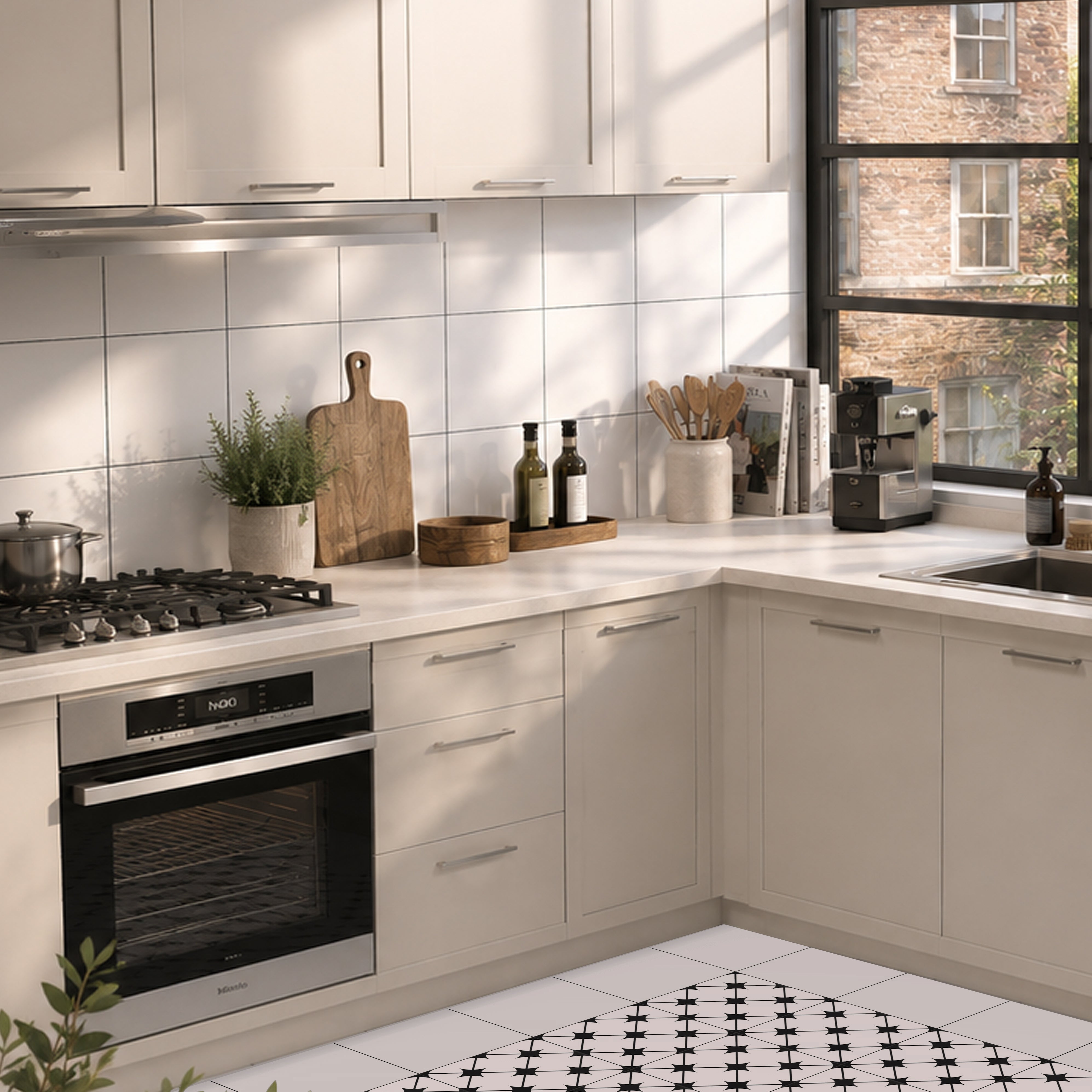 Regis White Matt Porcelain Slip Resistant Floor Tile 20x20cm