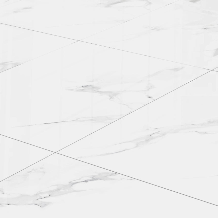 Rocca White Marble Effect Matt Large  Porcelain Tile 80x80cm