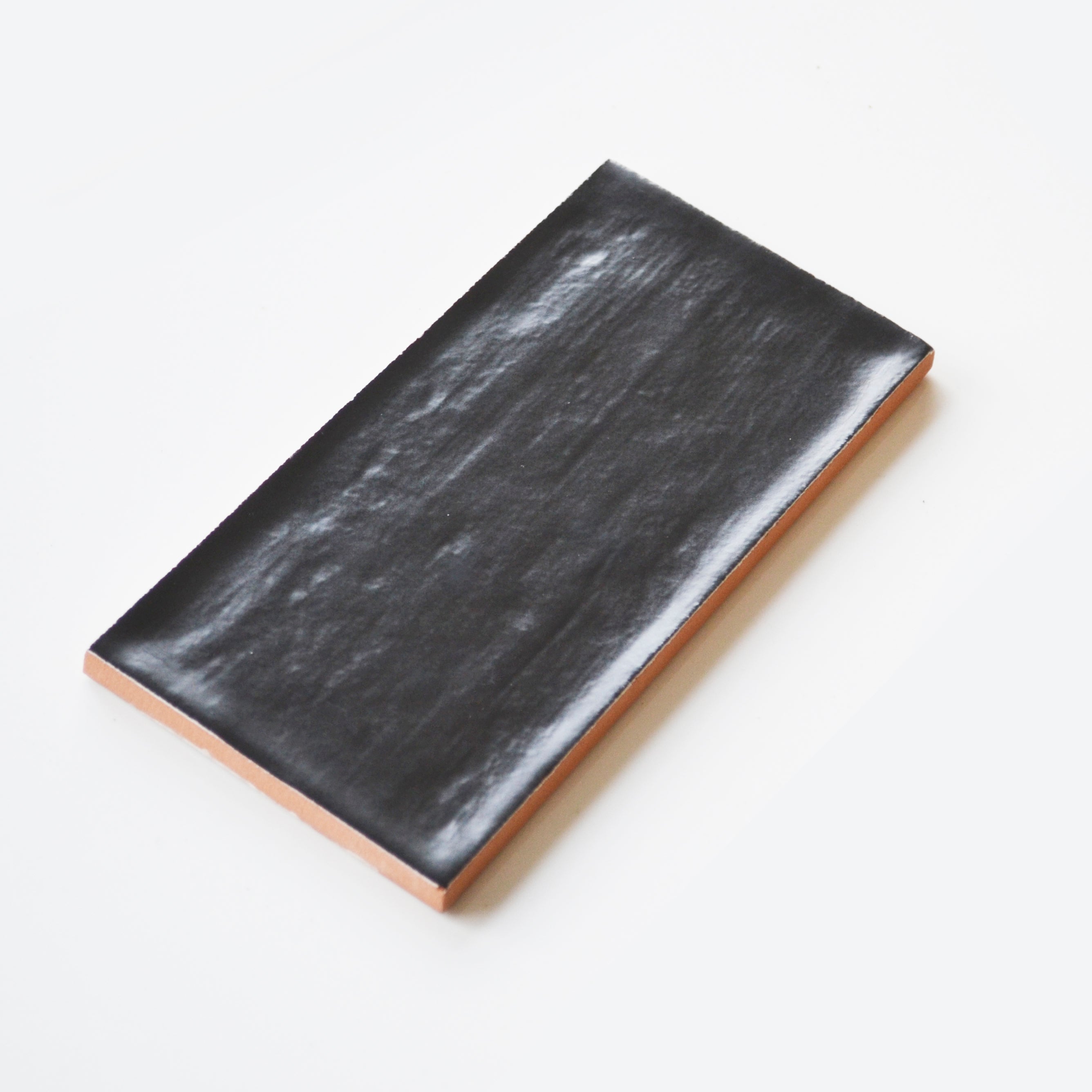 Rustico Nero Black Satin Ceramic Wall Tile 7.5x15cm