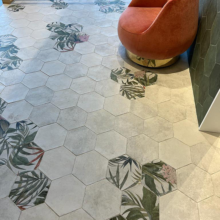 Sanno Blanco White Porcelain Matt Hexagonal Tile 23x27cm