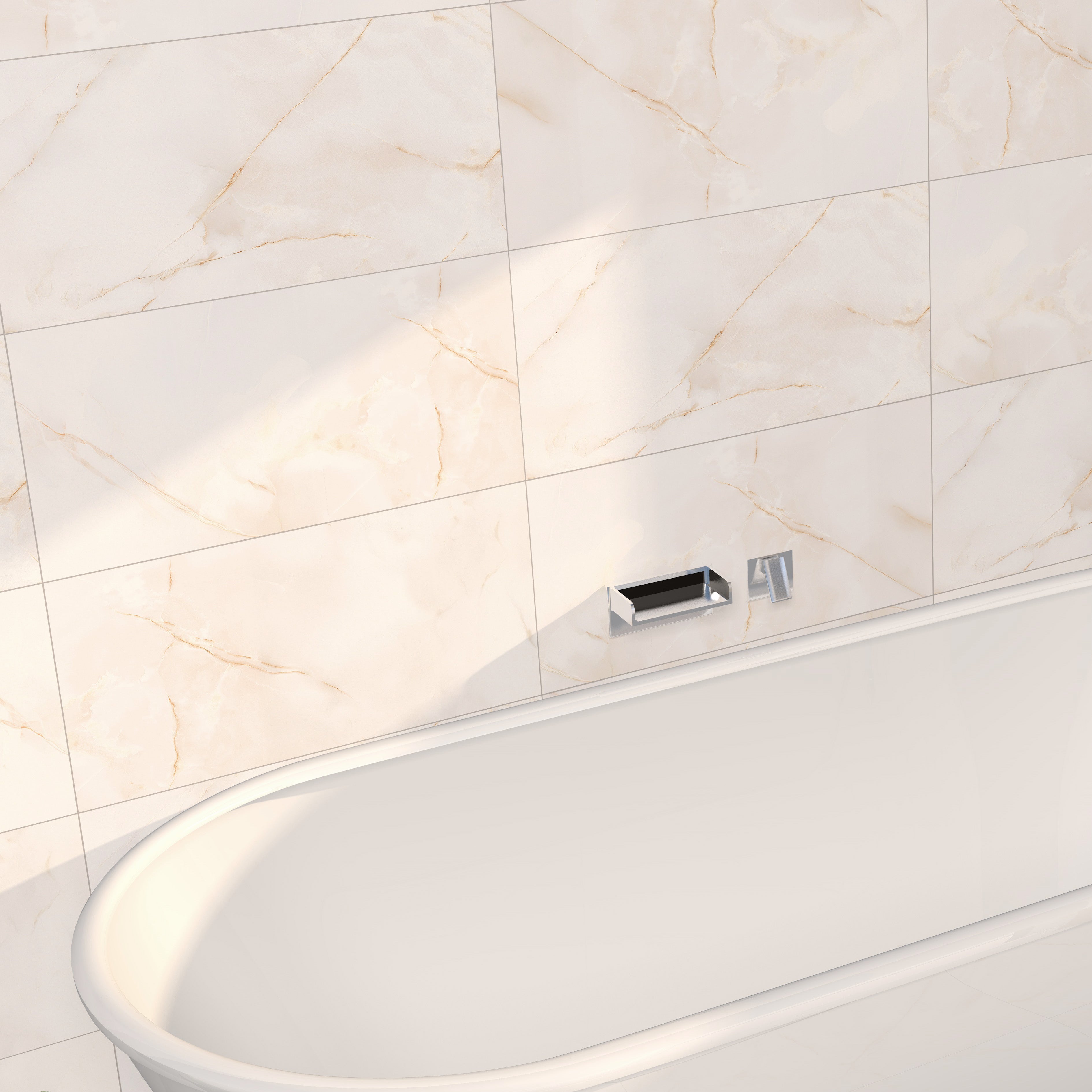 Silea Onyx Matt Gold Marble Effect Porcelain Tile 30x60cm