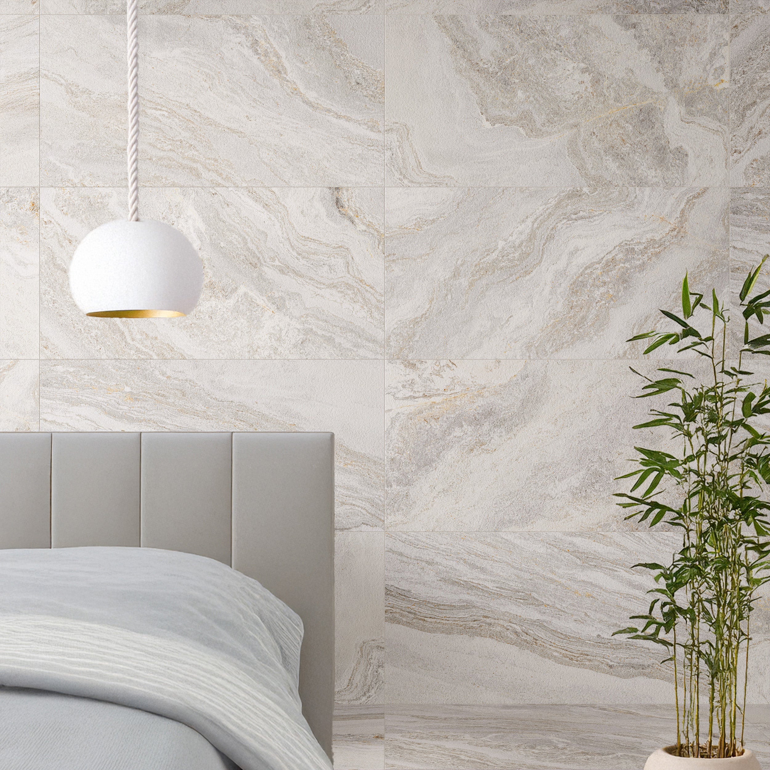 Santa Ana Quartz Effect White Porcelain Matt 30x60cm