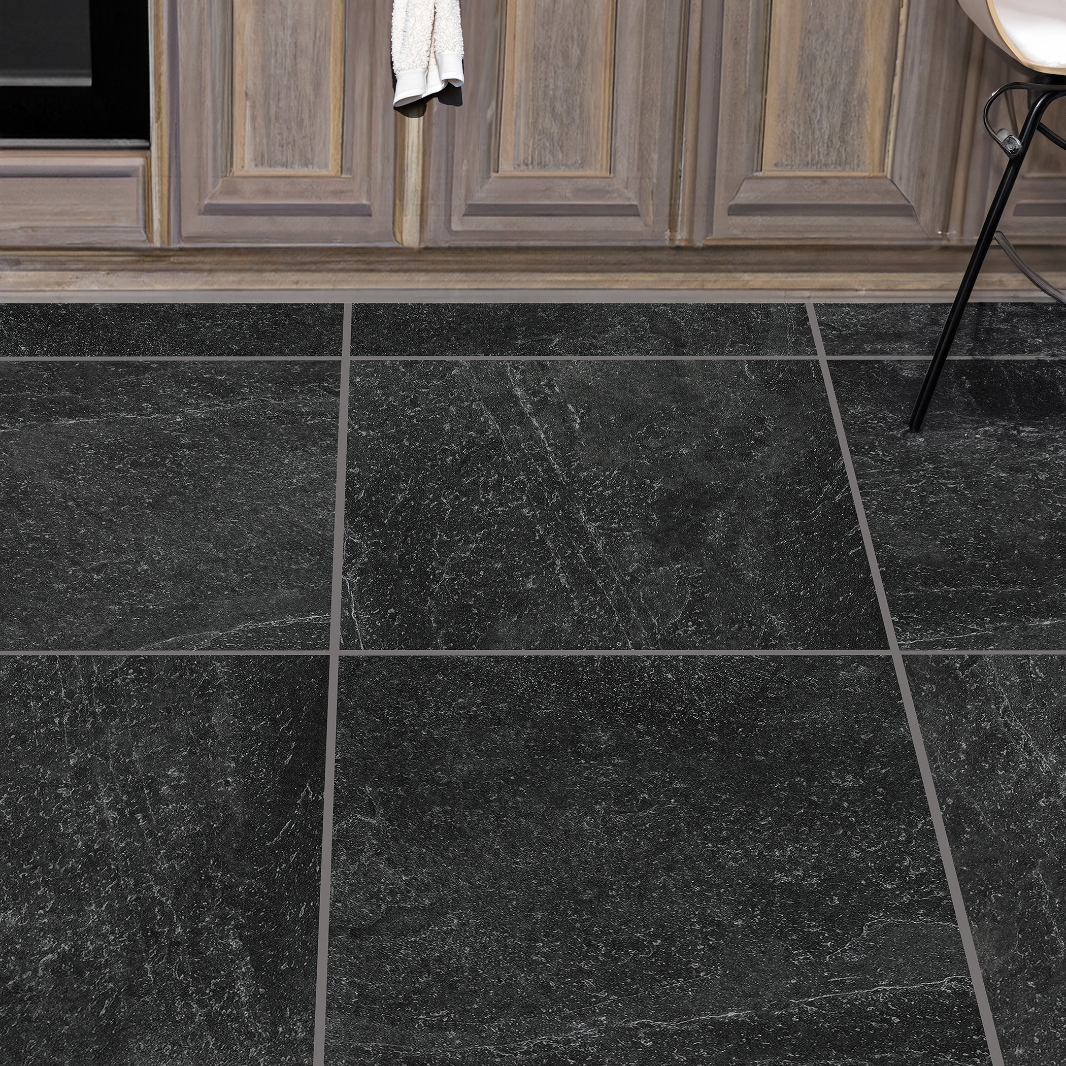 Saca Peak Black Porcelain Textured Tile 59.5x59.5cm 1cm