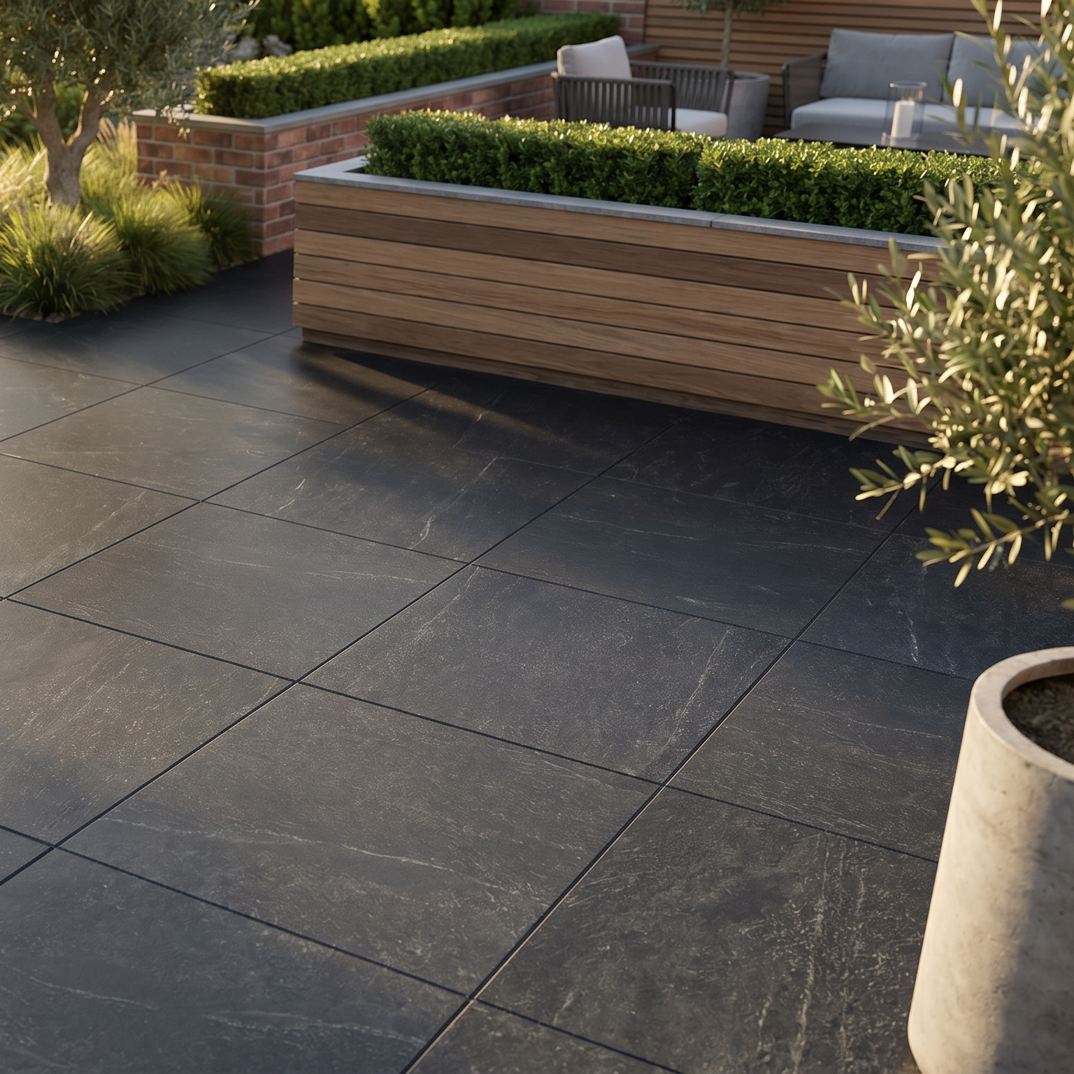 Saca Peak Black Porcelain Paver Tile 59.2x59.2cm 2cm