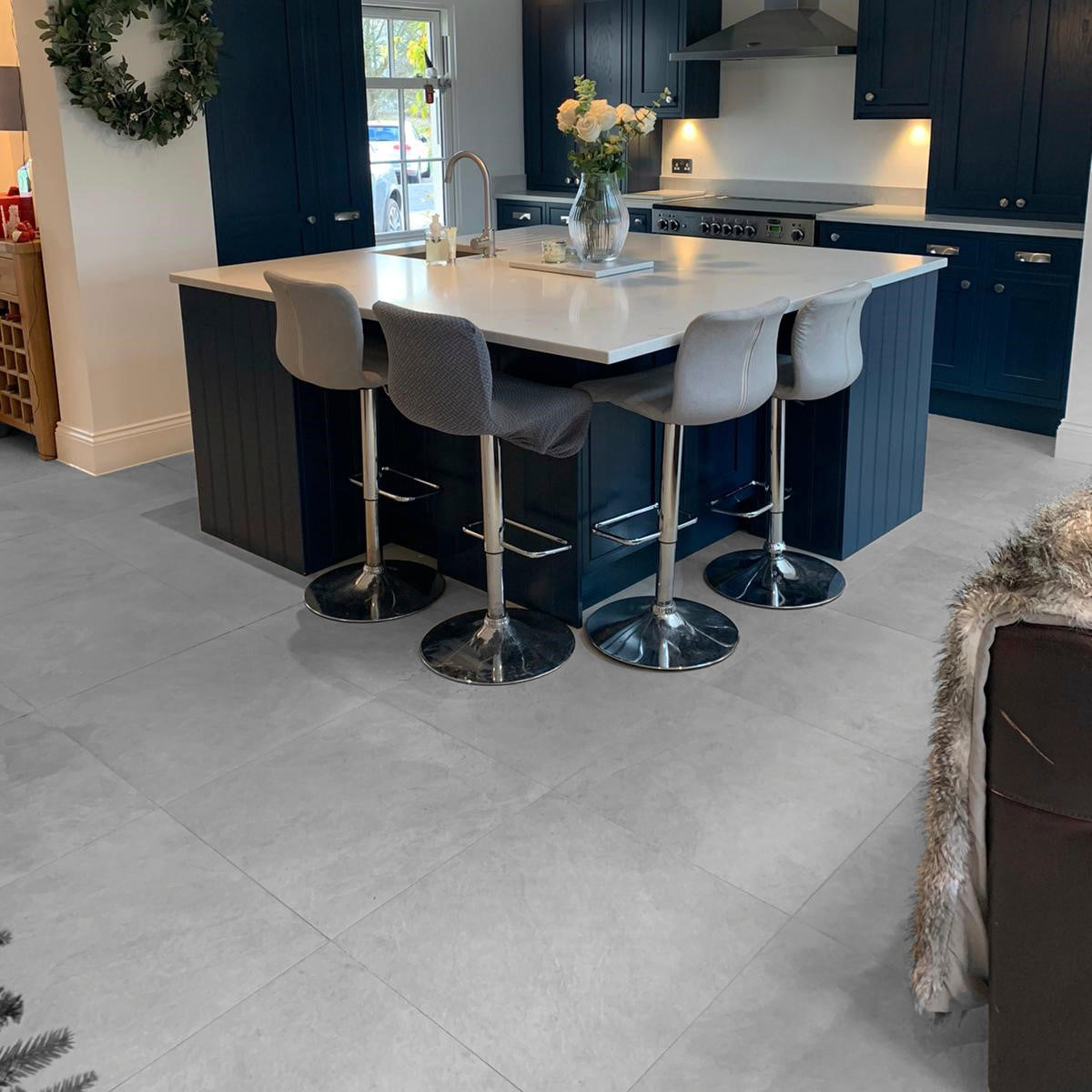 Saca Peak Grey Porcelain Textured Tile 59.5x59.5cm 1cm