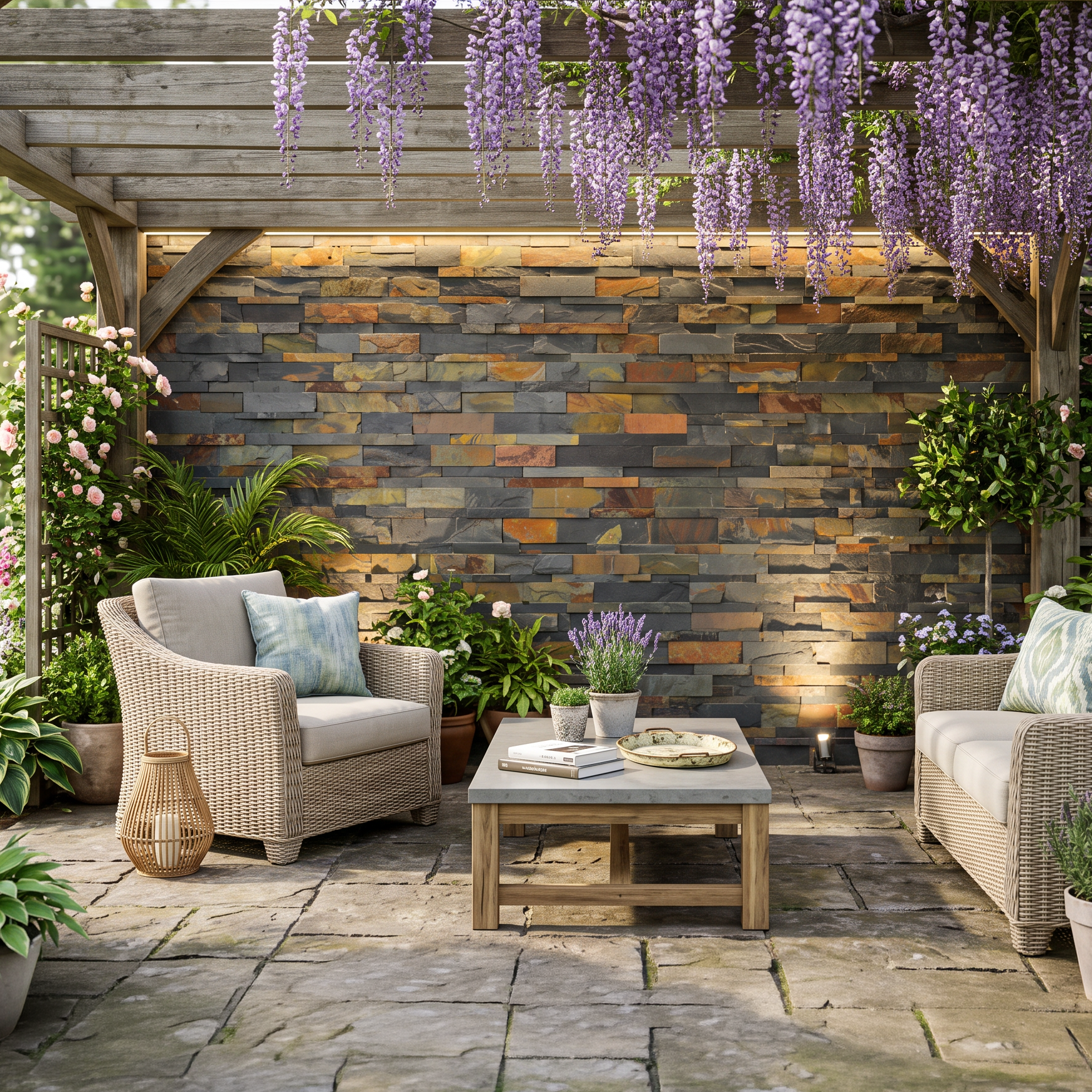 Scapestone Indian Glory Slate Split Face Wall Cladding 15x60cm