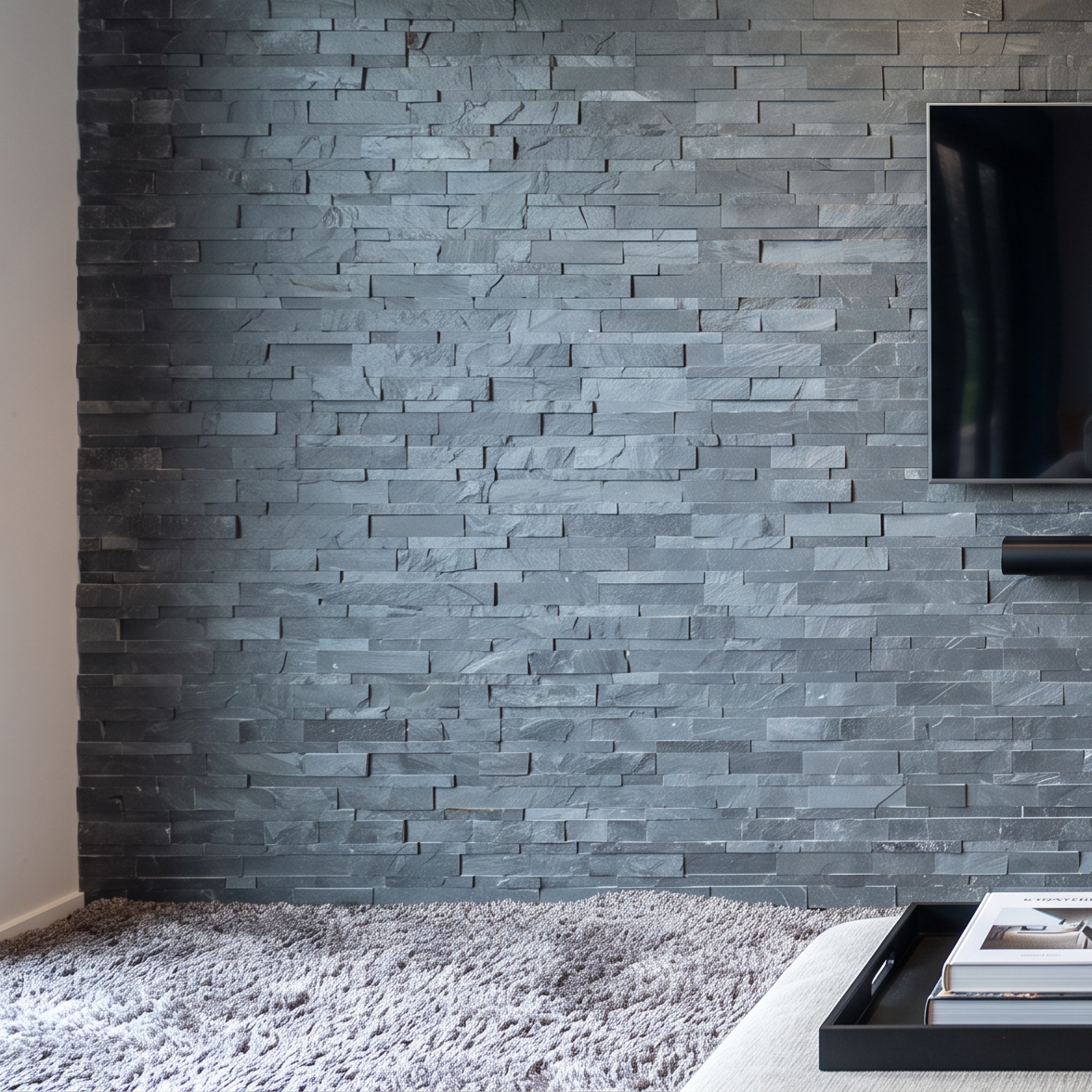 Scapestone Jak Black Slate Split Face Wall Cladding 15x60cm