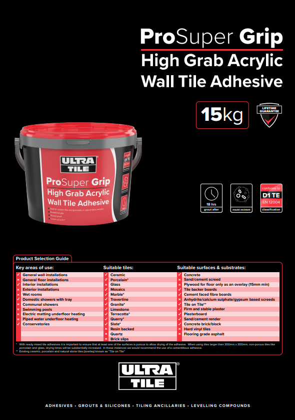 Addagrip Quick Tile Tile Outlets | UltraTile ProSuper Grip High Grab Acrylic Wall Tile ...