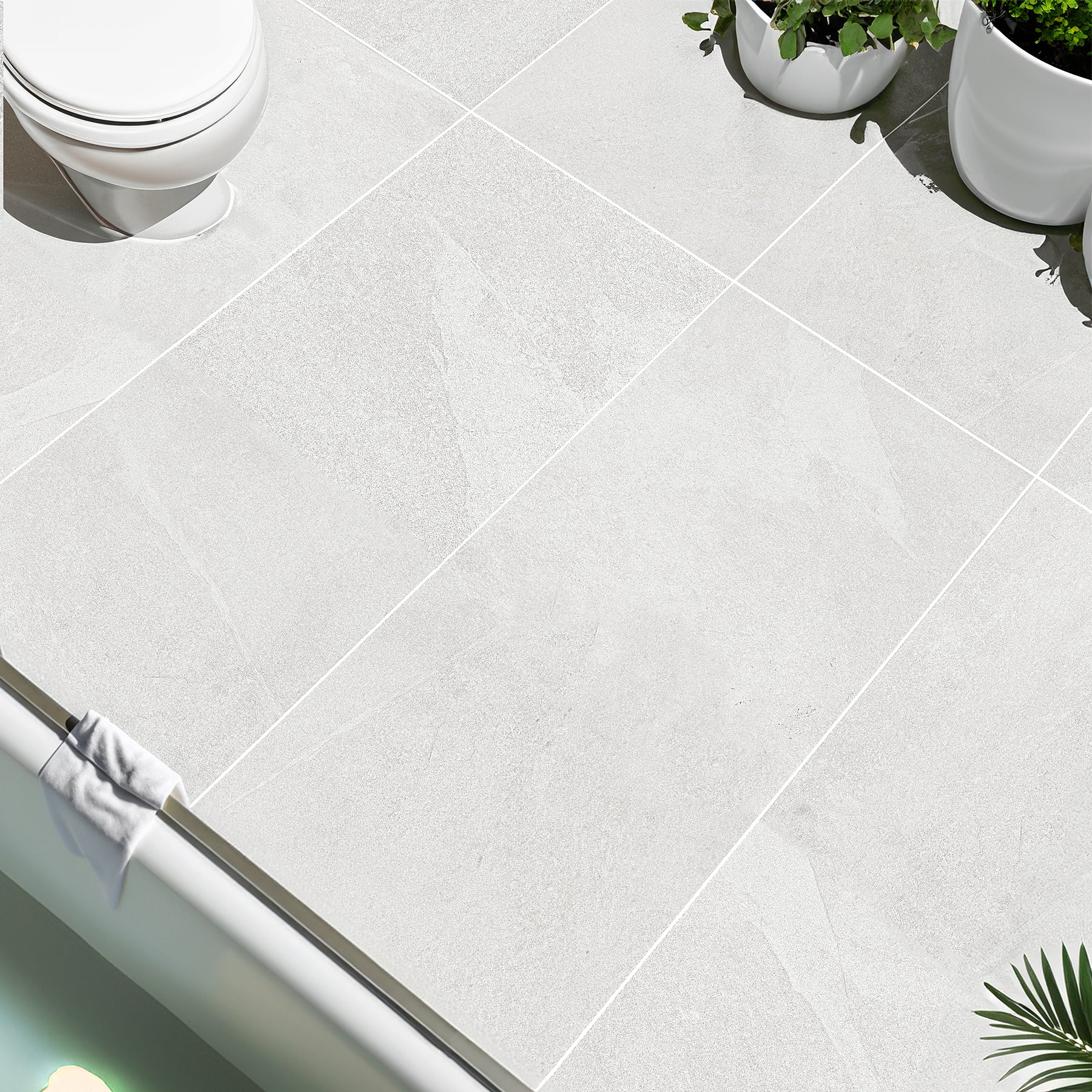 Manciano White Stone Effect Porcelain Matt Tile 60x120cm